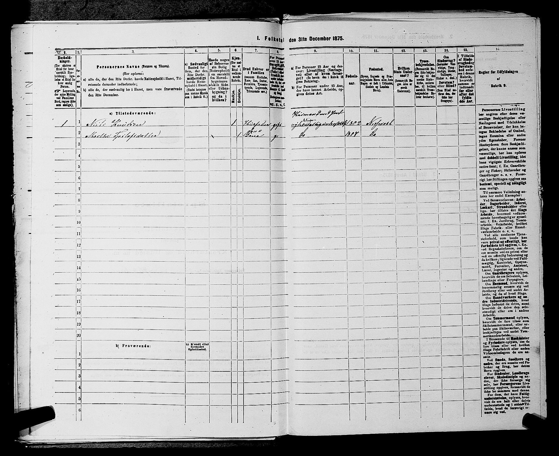 SAKO, 1875 census for 0830P Nissedal, 1875, p. 268