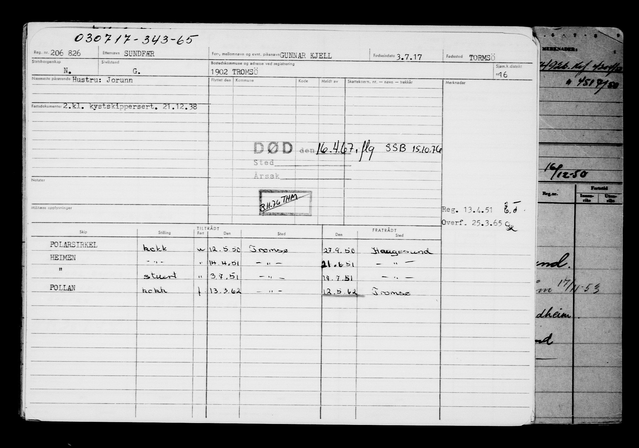 Direktoratet for sjømenn, AV/RA-S-3545/G/Gb/L0150: Hovedkort, 1917, p. 65