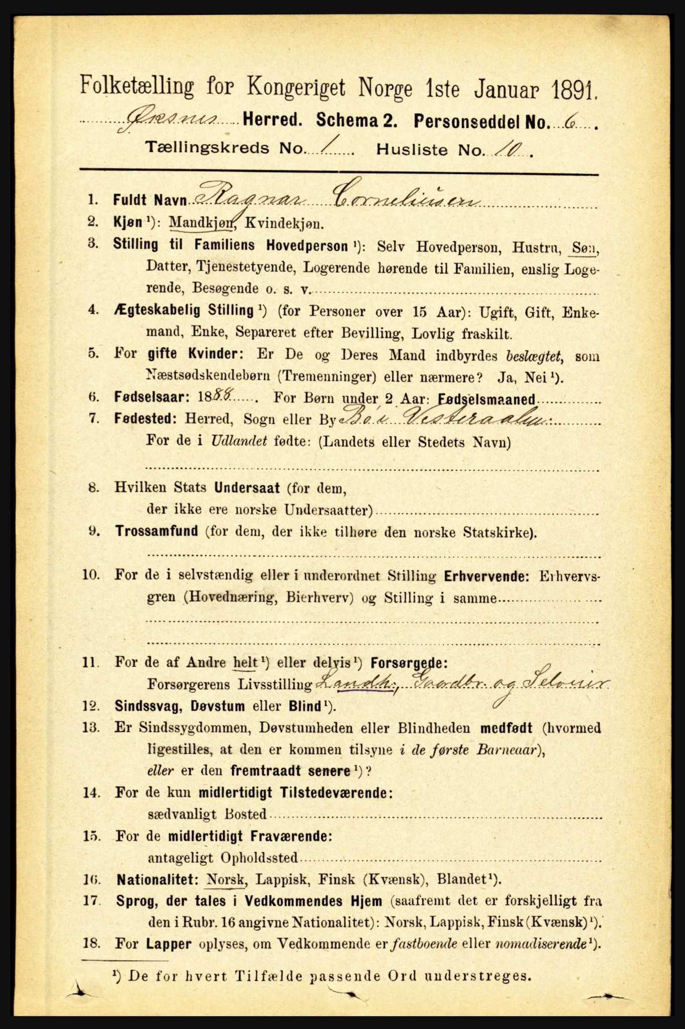 RA, 1891 census for 1868 Øksnes, 1891, p. 143