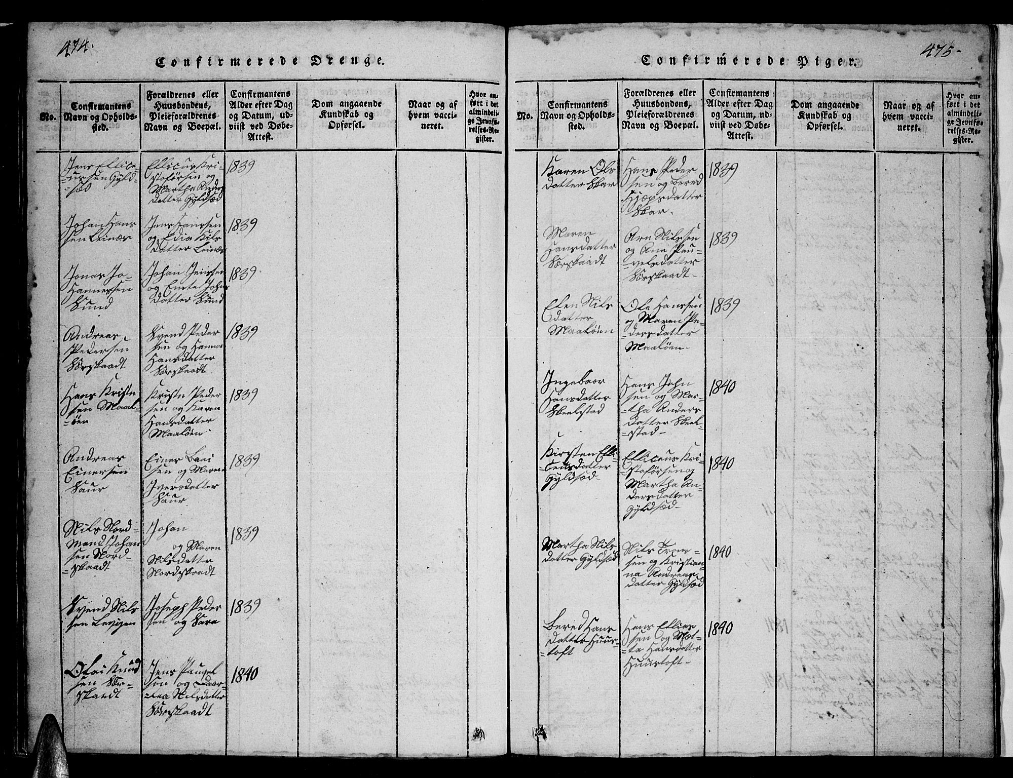 Ministerialprotokoller, klokkerbøker og fødselsregistre - Nordland, AV/SAT-A-1459/857/L0826: Parish register (copy) no. 857C01, 1821-1852, p. 474-475