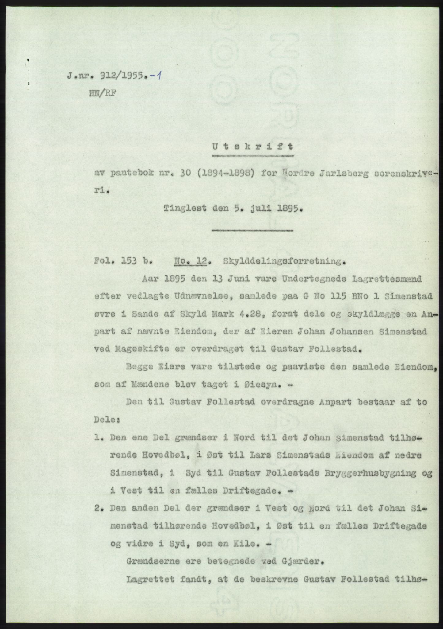 Statsarkivet i Kongsberg, SAKO/A-0001, 1955, p. 106