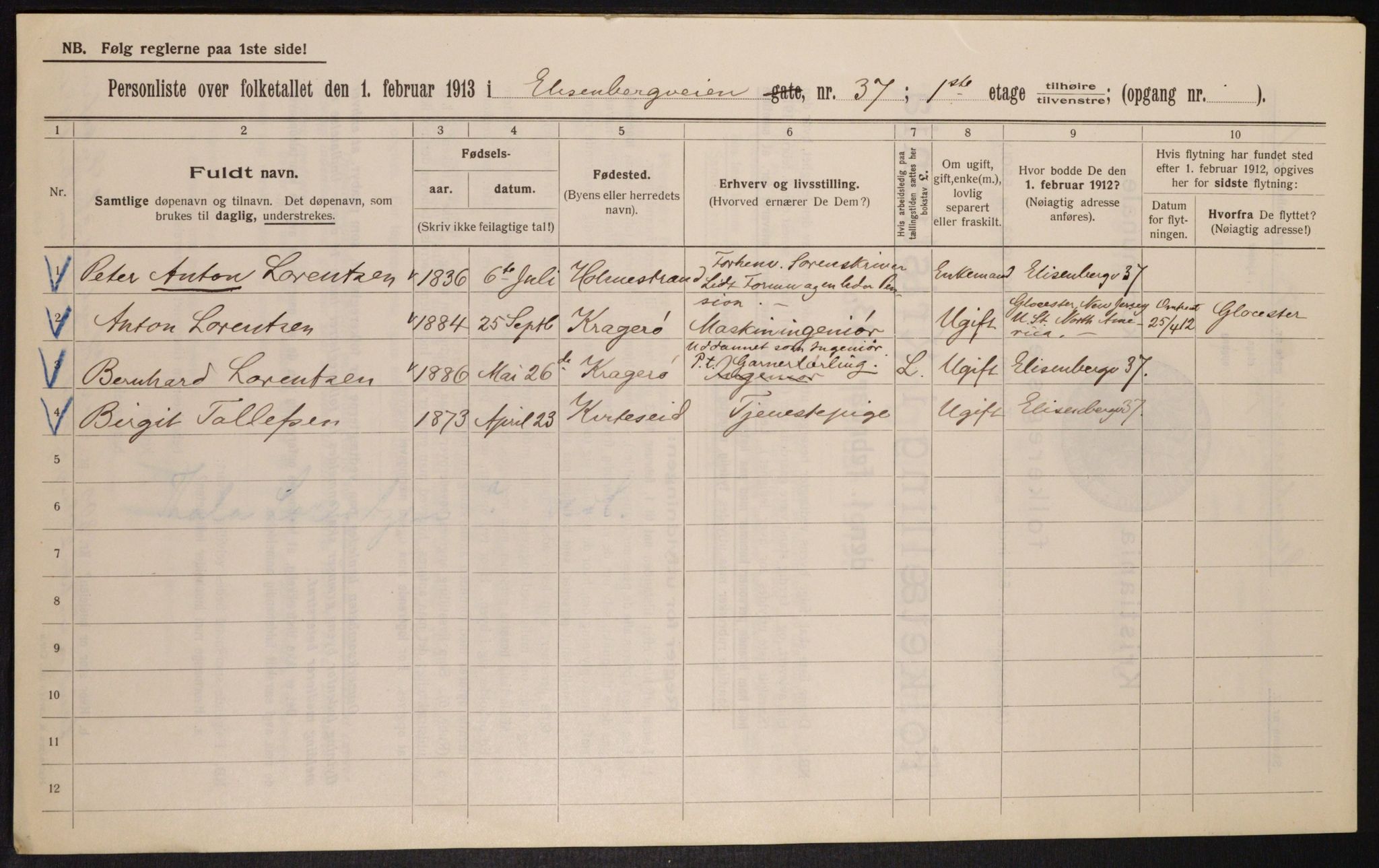 OBA, Municipal Census 1913 for Kristiania, 1913, p. 20954