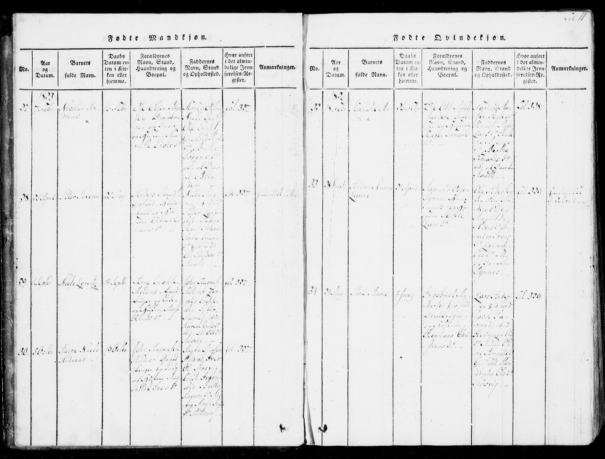 Ministerialprotokoller, klokkerbøker og fødselsregistre - Møre og Romsdal, SAT/A-1454/537/L0517: Parish register (official) no. 537A01, 1818-1862, p. 11