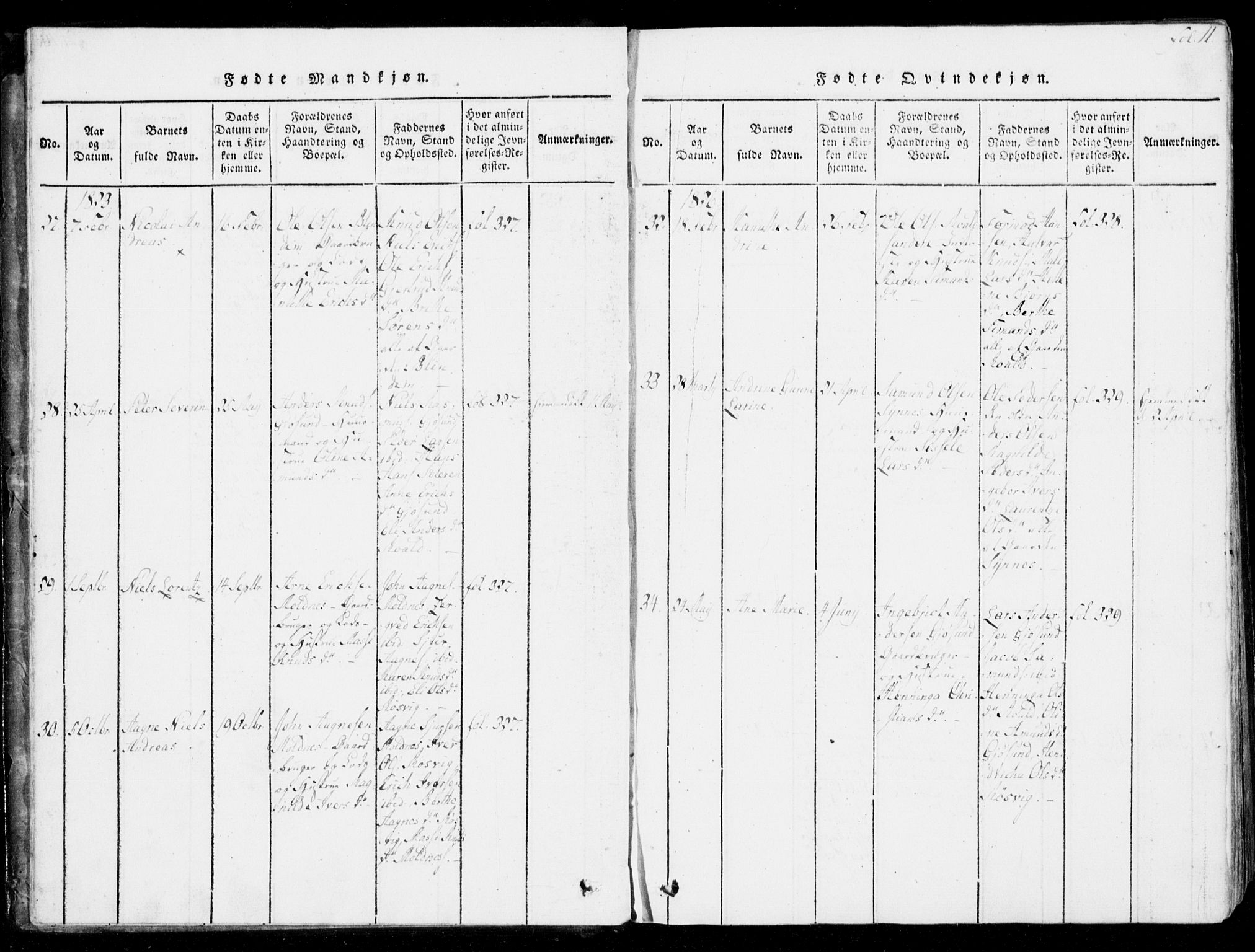 Ministerialprotokoller, klokkerbøker og fødselsregistre - Møre og Romsdal, AV/SAT-A-1454/537/L0517: Parish register (official) no. 537A01, 1818-1862, p. 11