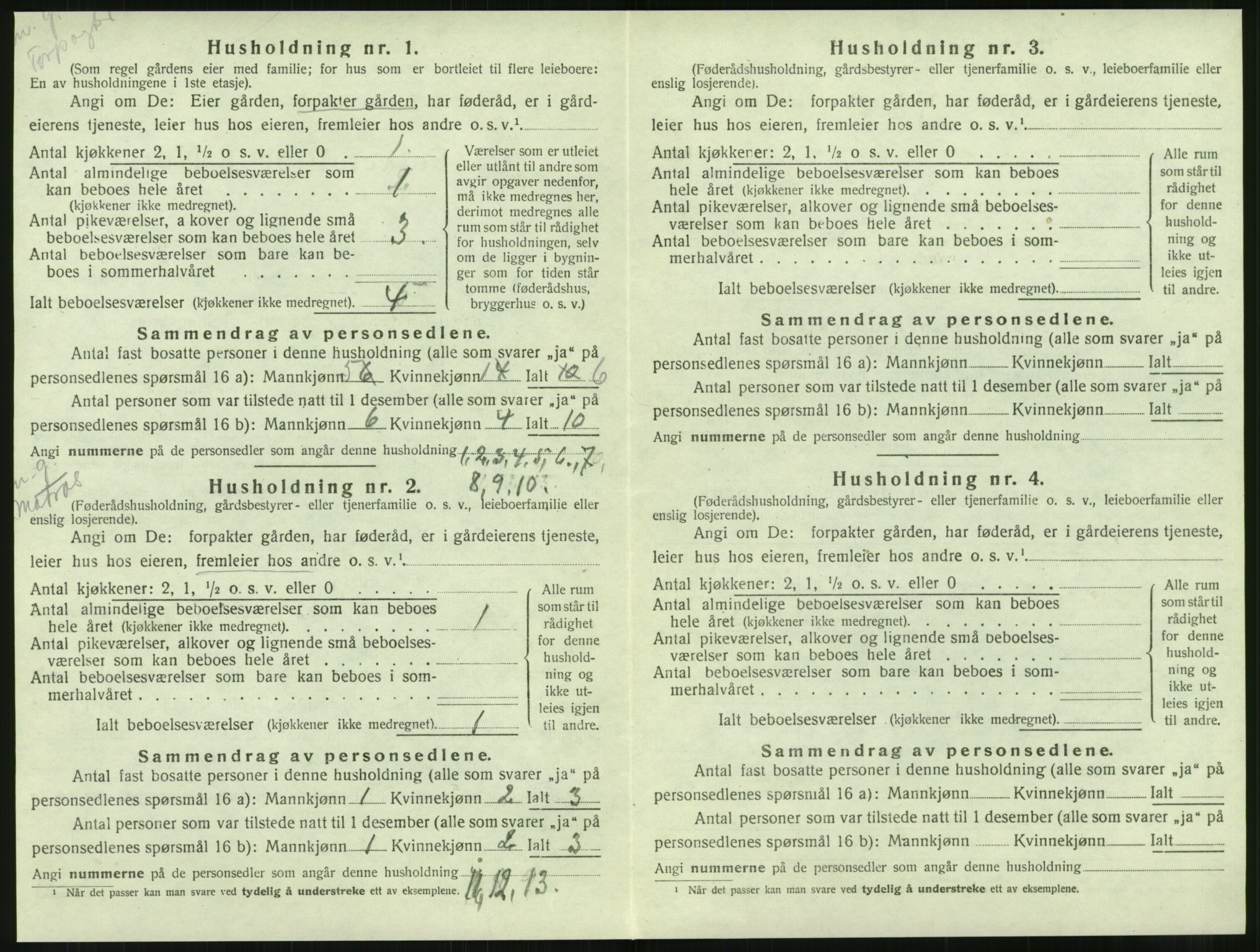 SAT, 1920 census for Leirfjord, 1920, p. 306