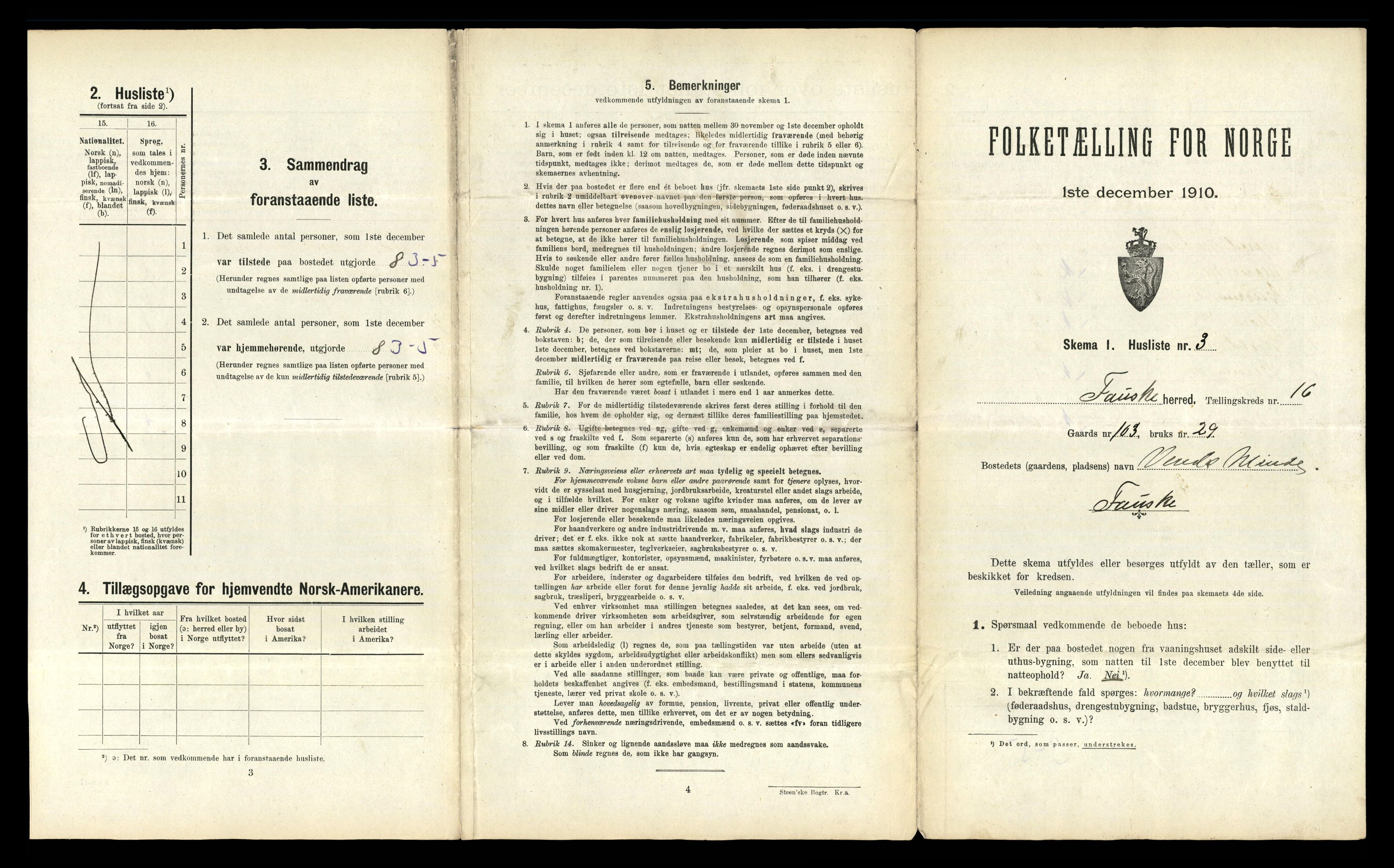 RA, 1910 census for Fauske, 1910, p. 920