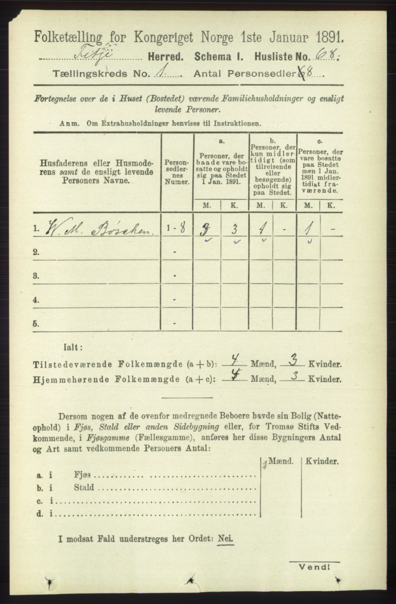 RA, 1891 census for 1222 Fitjar, 1891, p. 87