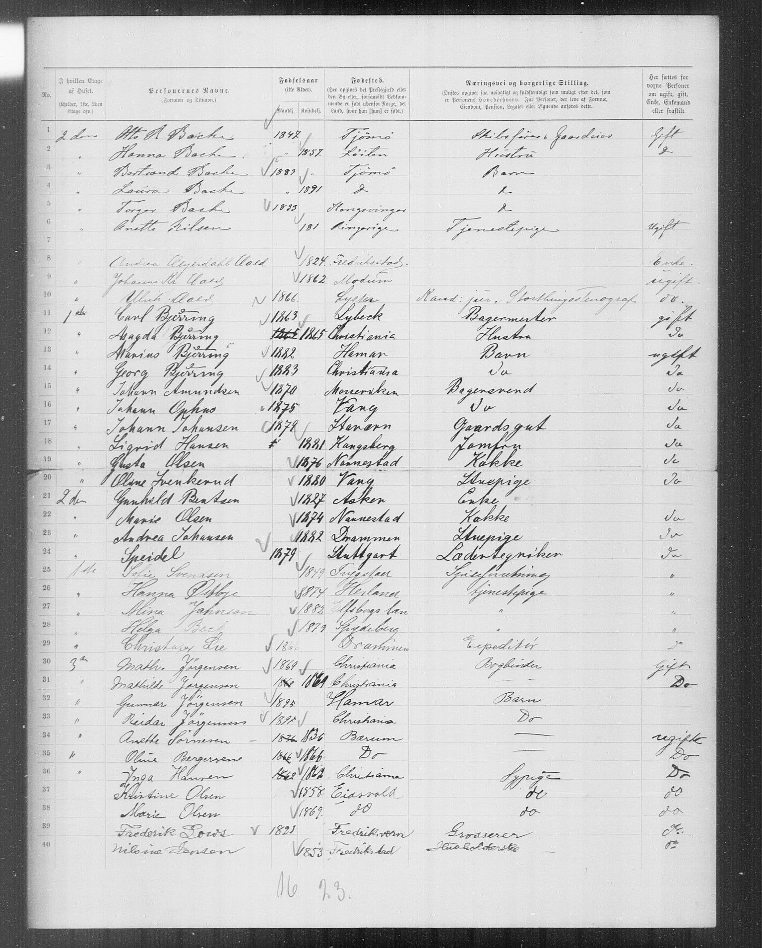 OBA, Municipal Census 1899 for Kristiania, 1899, p. 10126