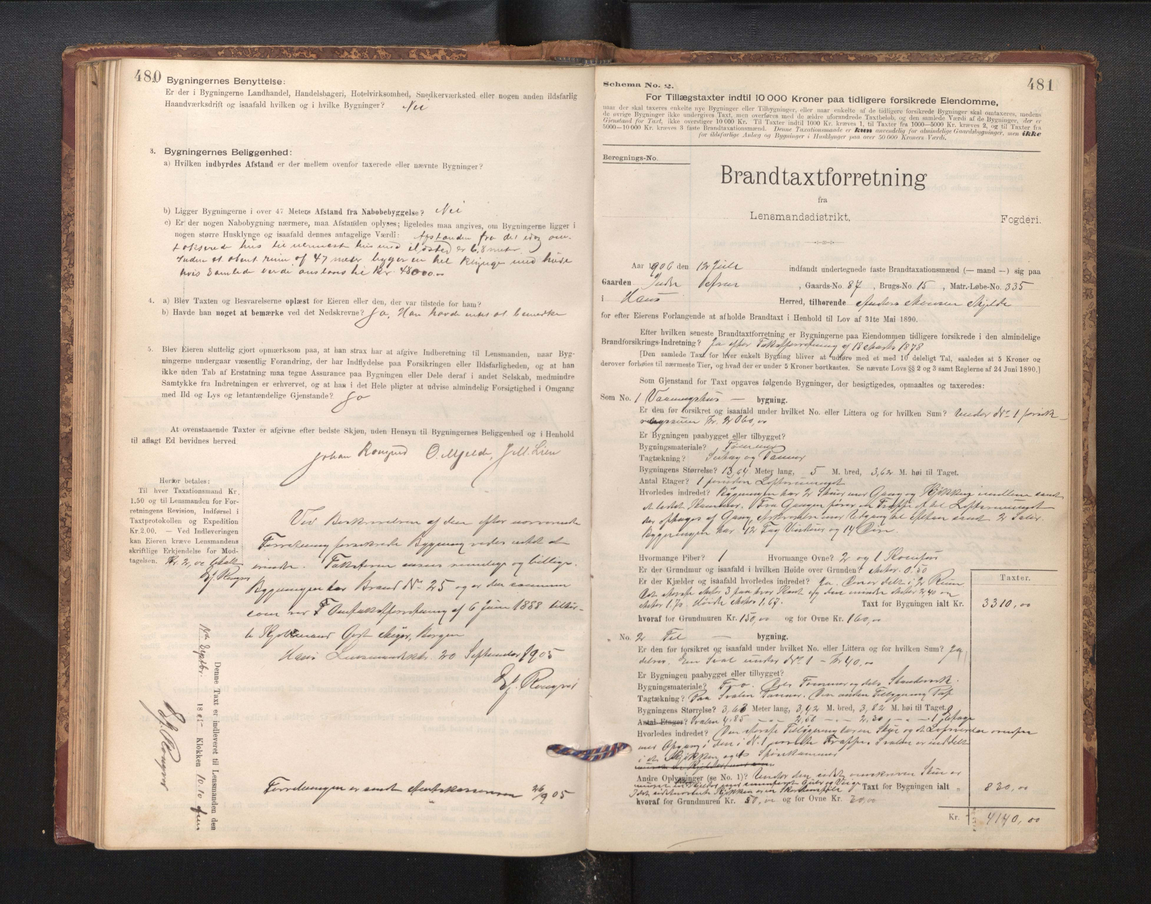 Lensmannen i Haus, SAB/A-32701/0012/L0006: Branntakstprotokoll, skjematakst, 1895-1941, p. 480-481