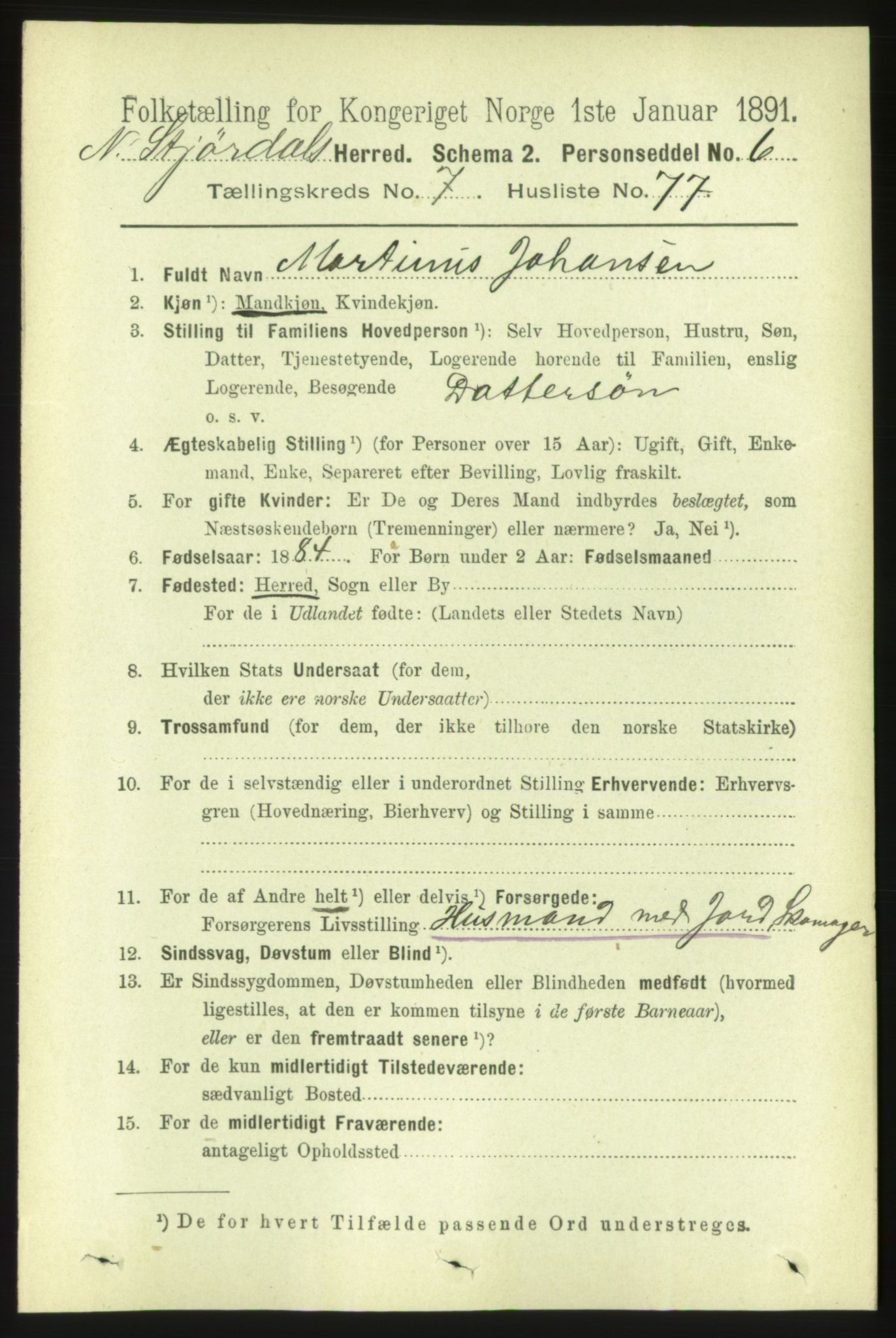 RA, 1891 census for 1714 Nedre Stjørdal, 1891, p. 3445