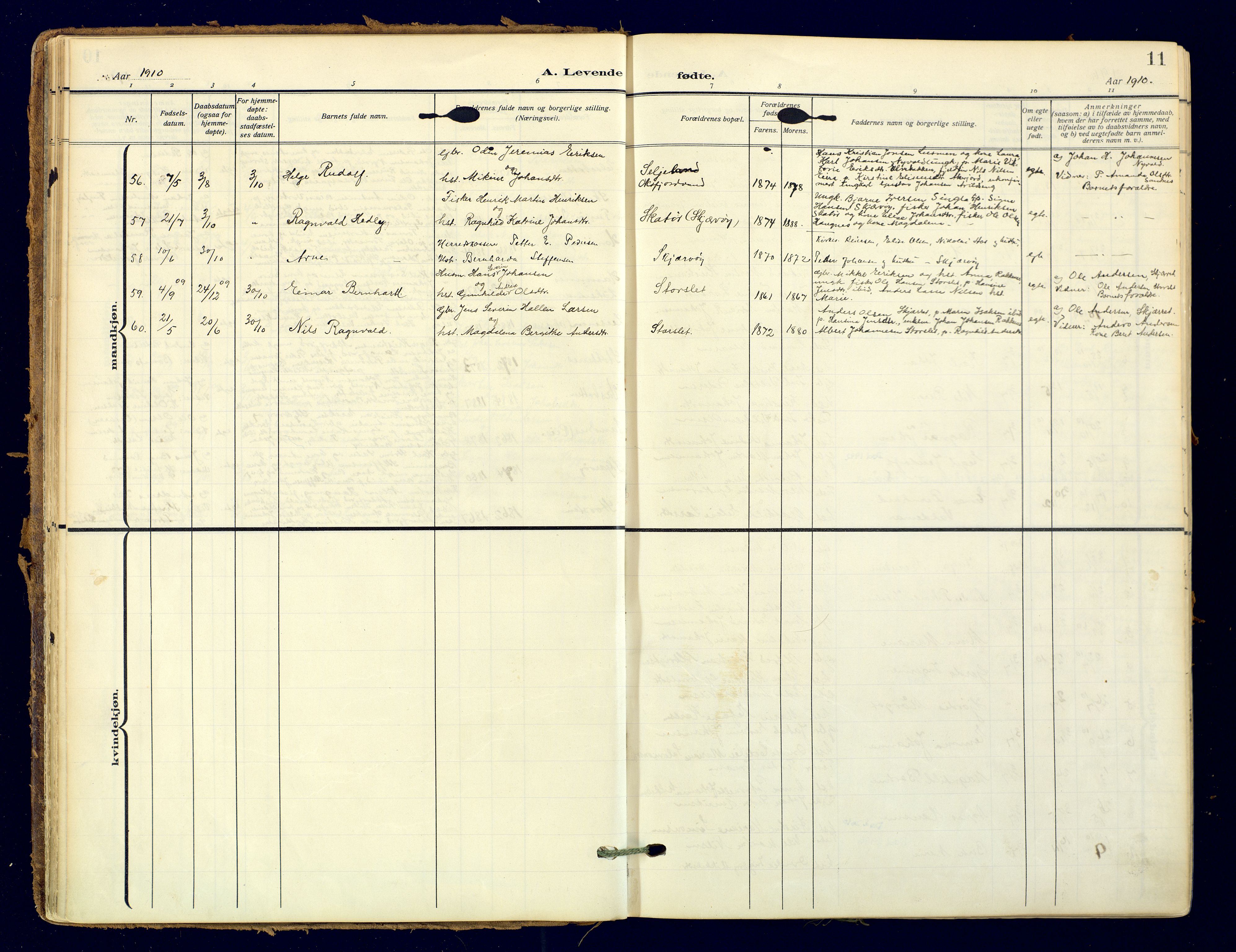 Skjervøy sokneprestkontor, AV/SATØ-S-1300/H/Ha/Haa: Parish register (official) no. 18, 1910-1926, p. 11