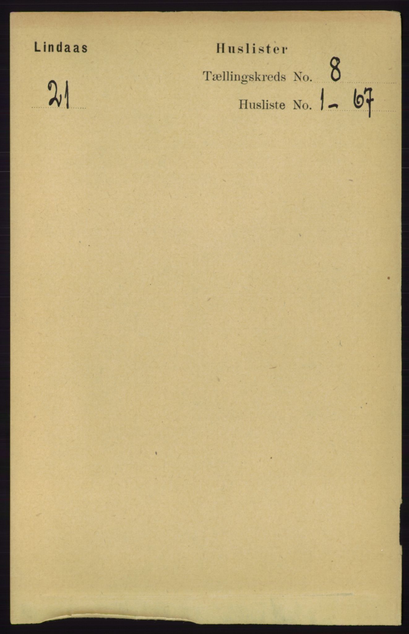 RA, 1891 census for 1263 Lindås, 1891, p. 2352