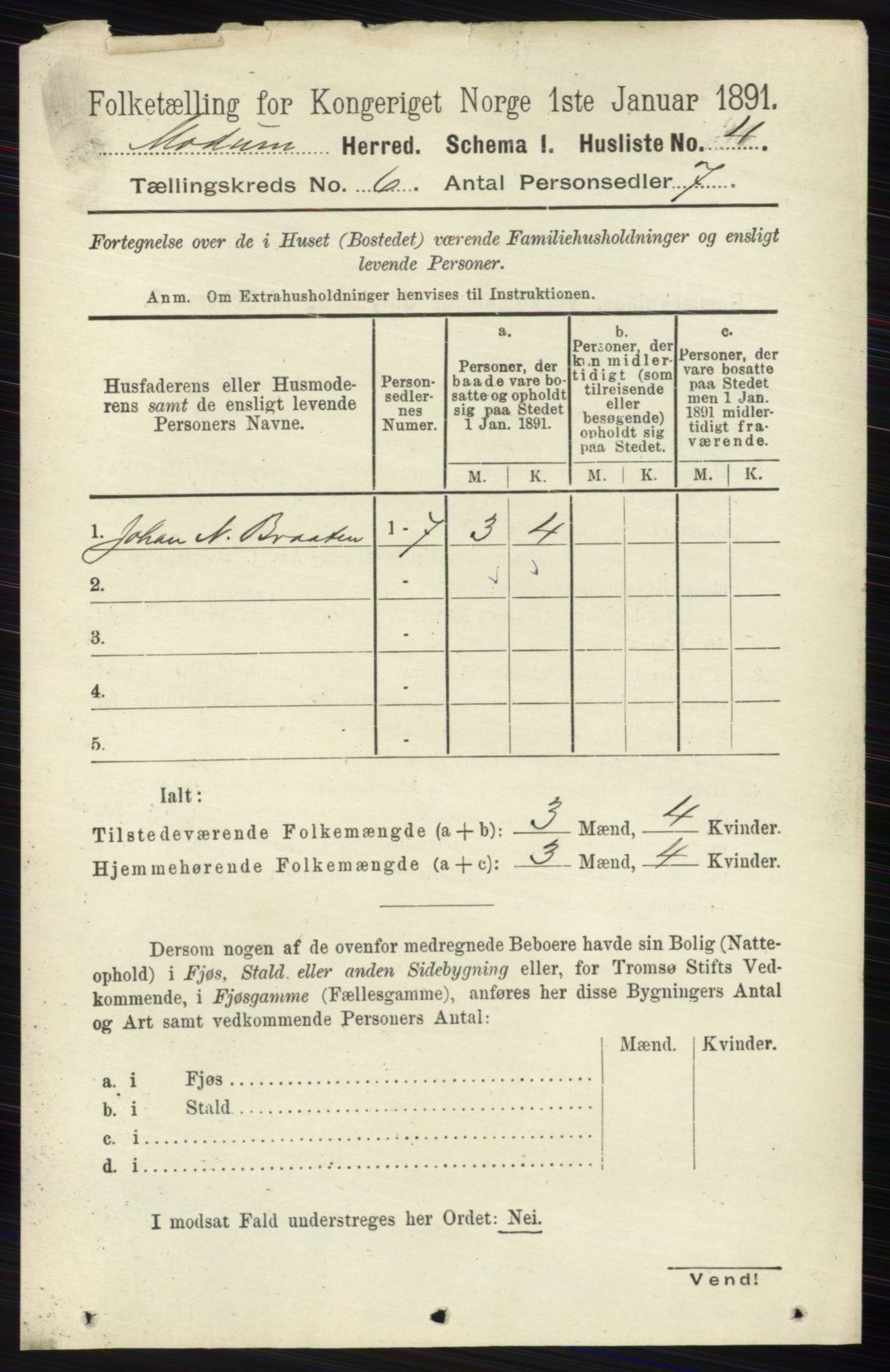 RA, 1891 census for 0623 Modum, 1891, p. 2059