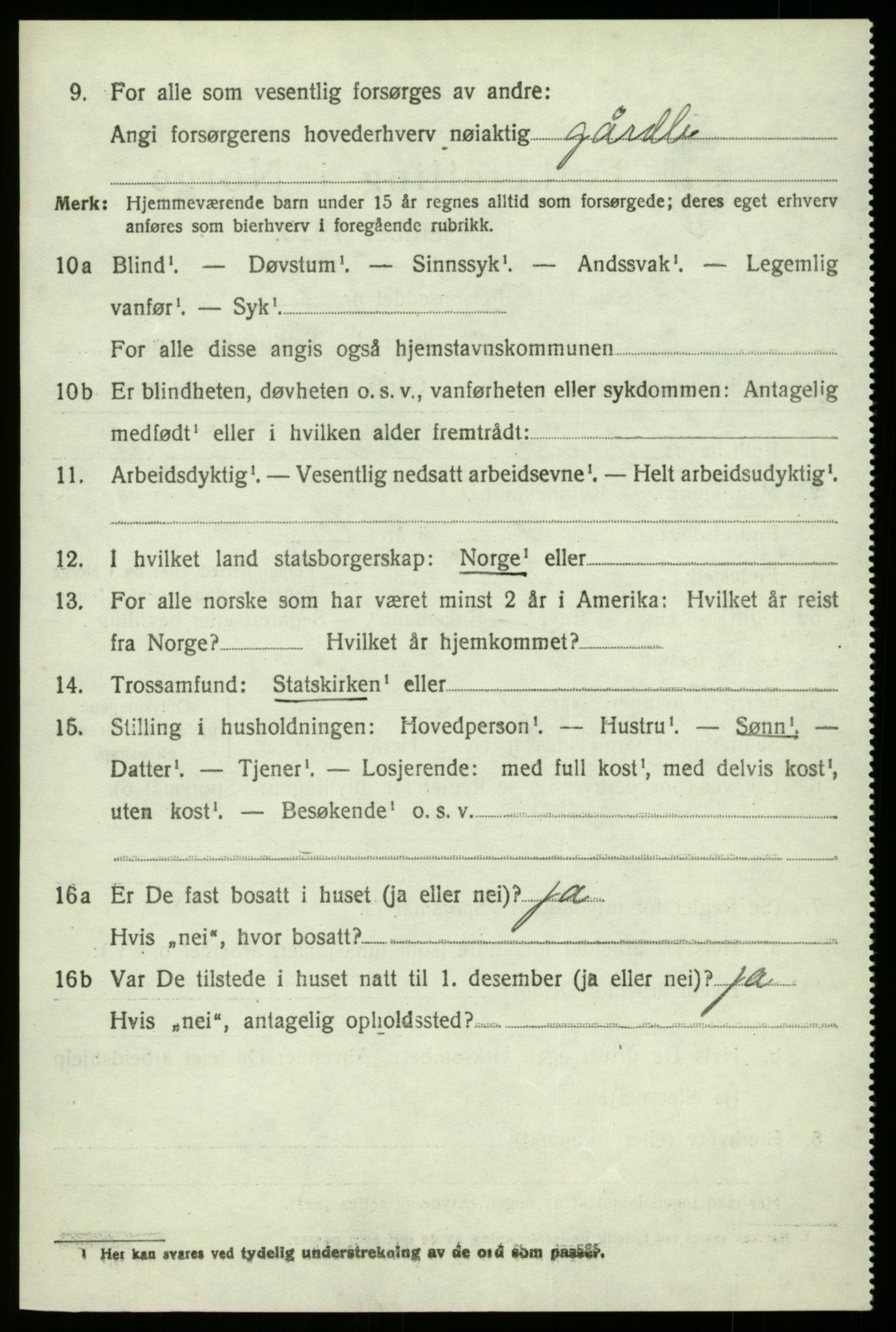 SAB, 1920 census for Herdla, 1920, p. 2736