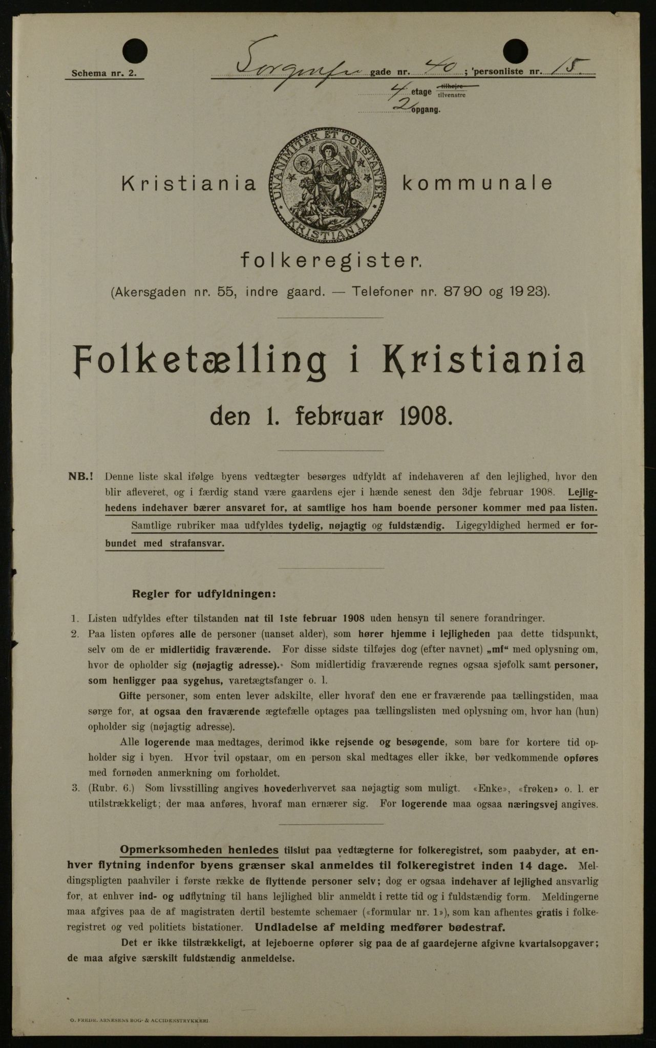 OBA, Municipal Census 1908 for Kristiania, 1908, p. 90334