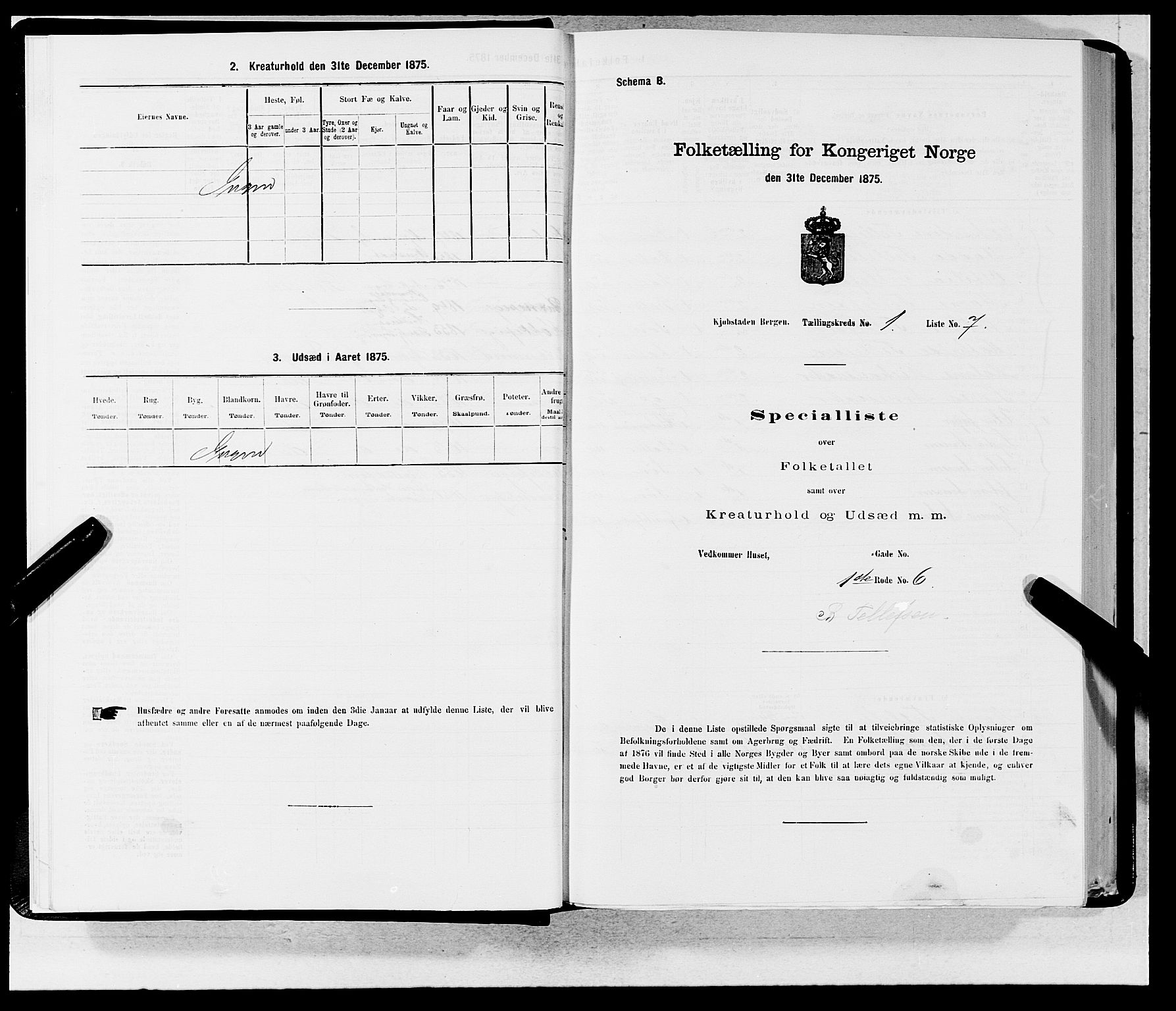 SAB, 1875 census for 1301 Bergen, 1875, p. 15