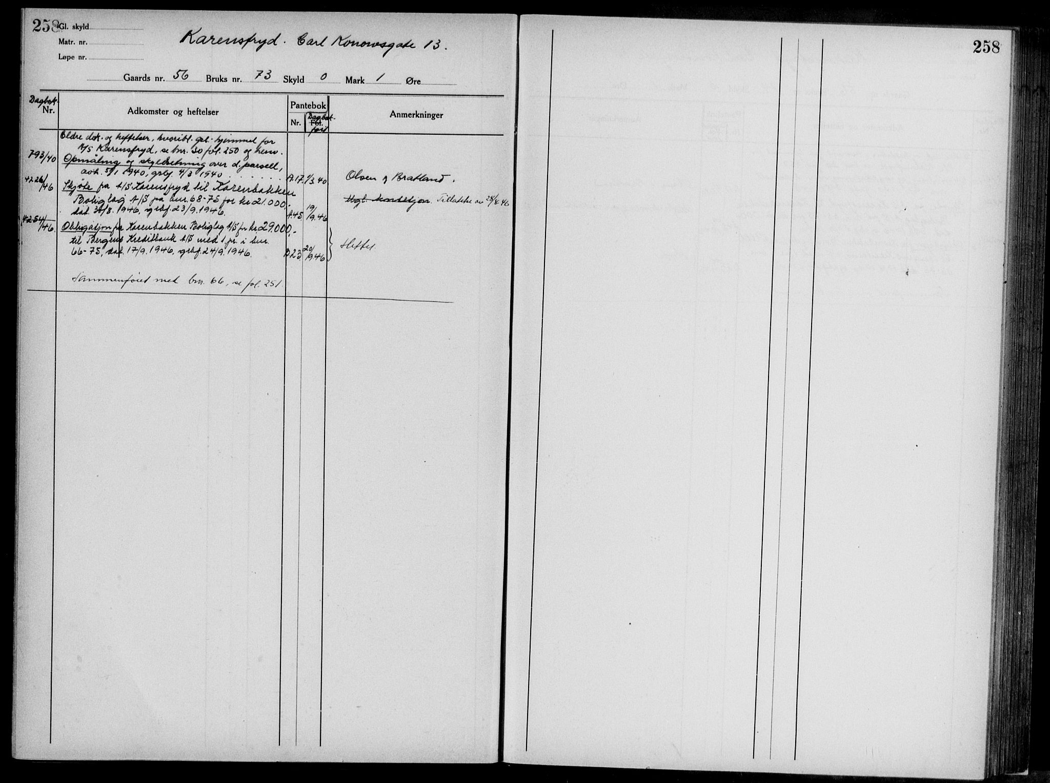 Midhordland sorenskriveri, AV/SAB-A-3001/1/G/Ga/Gab/L0117: Mortgage register no. II.A.b.117, p. 258