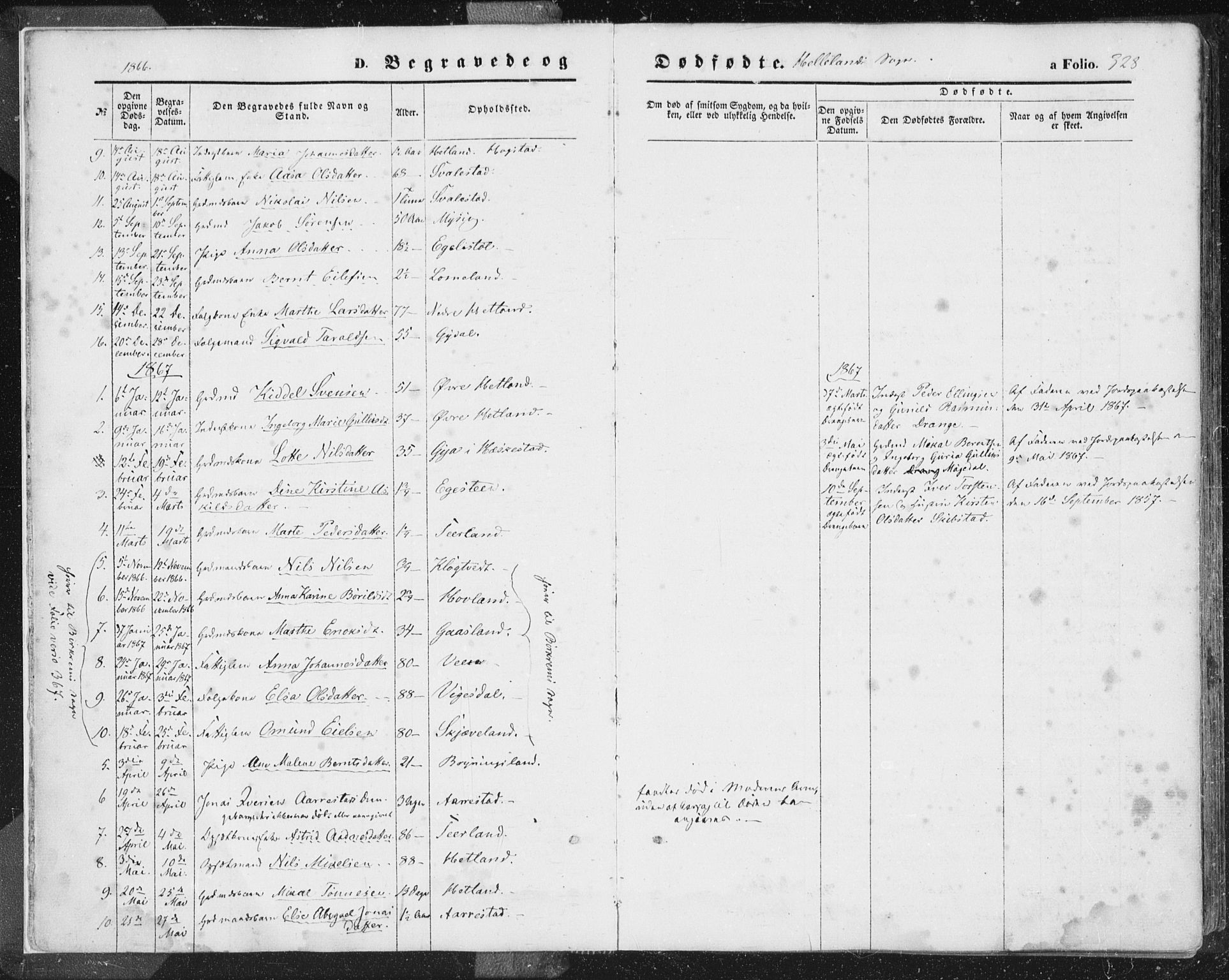 Helleland sokneprestkontor, AV/SAST-A-101810/S05/L0009: Parish register (official) no. A 7.2, 1863-1886, p. 328