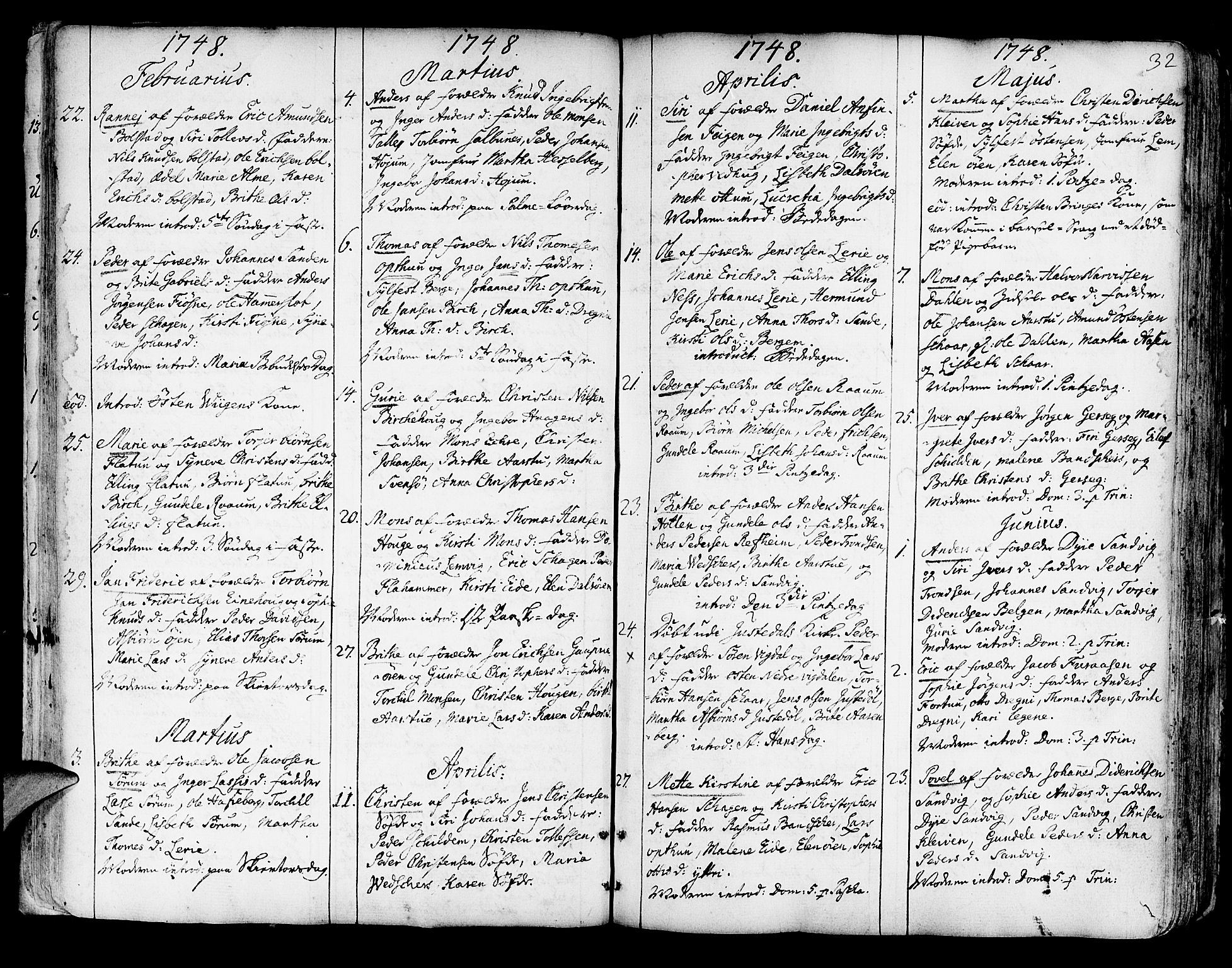 Luster sokneprestembete, SAB/A-81101/H/Haa/Haaa/L0001: Parish register (official) no. A 1, 1731-1803, p. 32