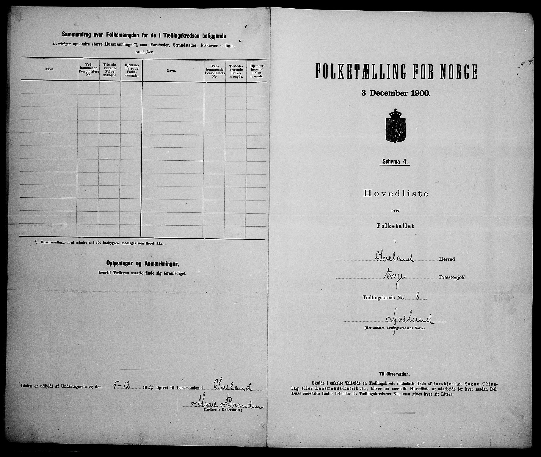 SAK, 1900 census for Iveland, 1900, p. 27