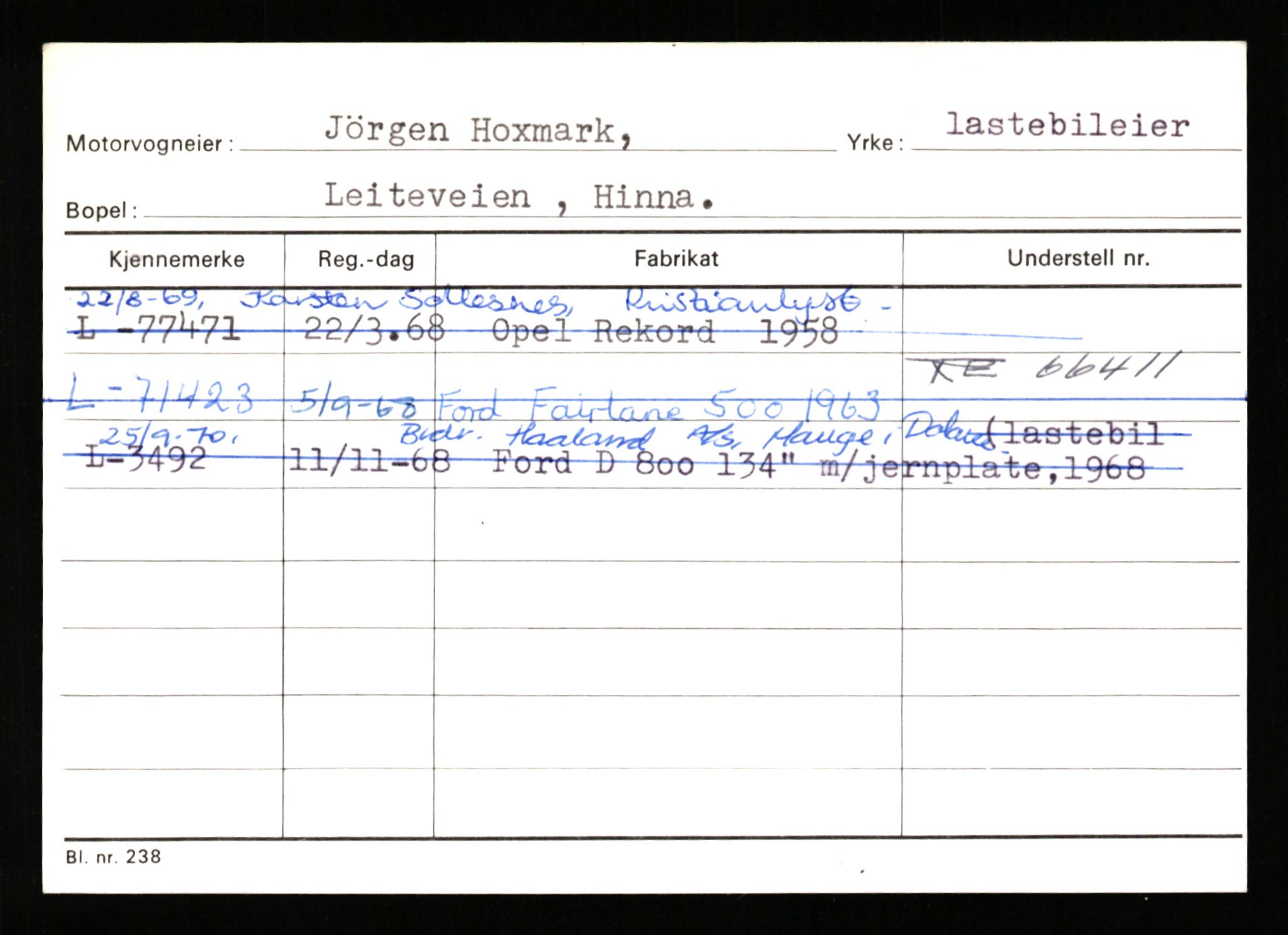 Stavanger trafikkstasjon, SAST/A-101942/0/H/L0016: Holmevik - Høyland, 1930-1971, p. 1363