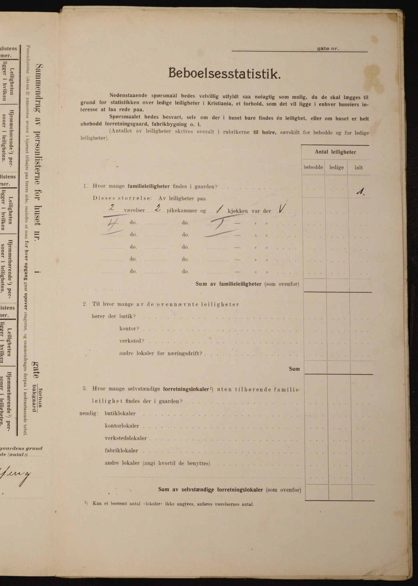 OBA, Municipal Census 1910 for Kristiania, 1910, p. 45845