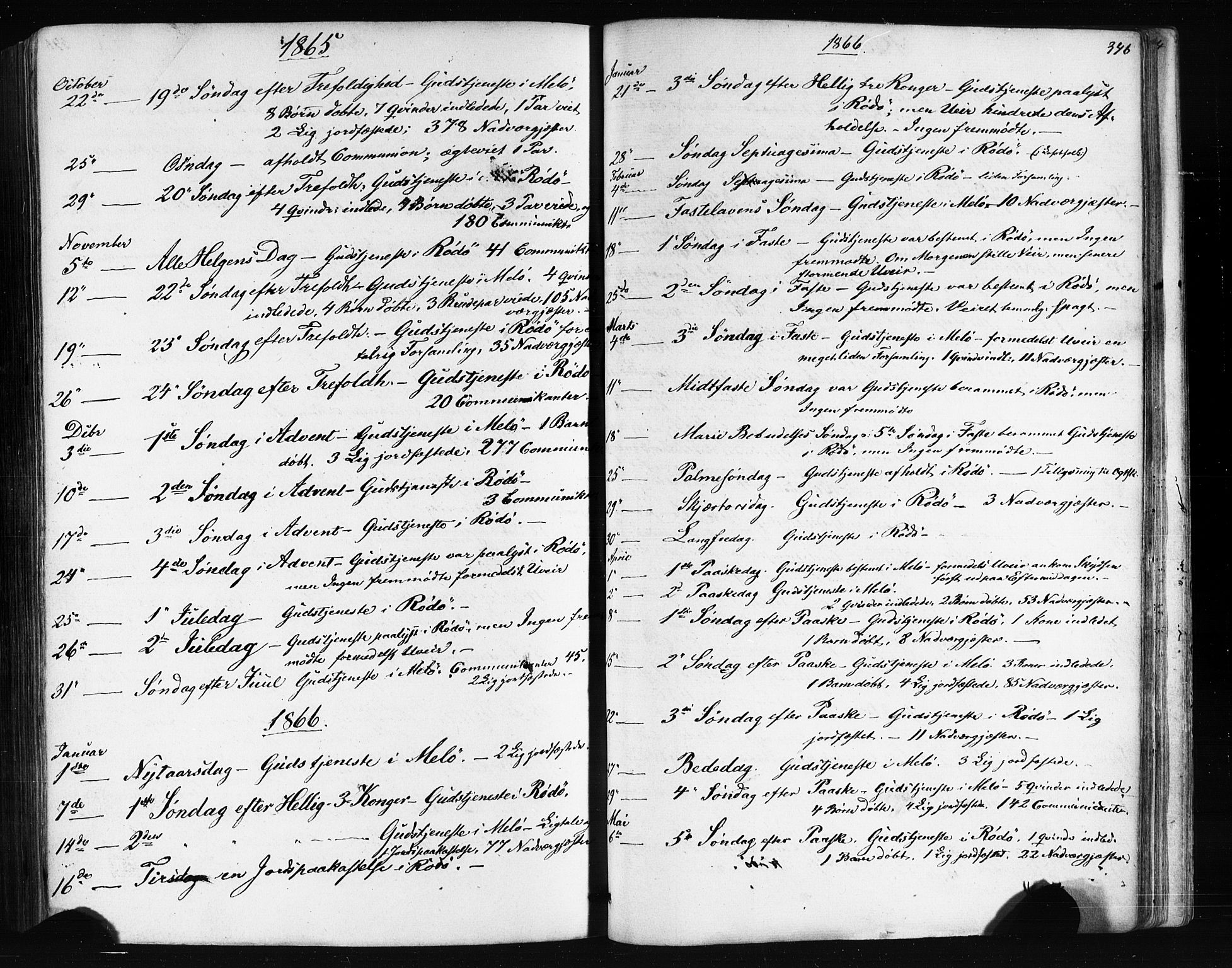 Ministerialprotokoller, klokkerbøker og fødselsregistre - Nordland, SAT/A-1459/841/L0607: Parish register (official) no. 841A11 /1, 1863-1877, p. 346