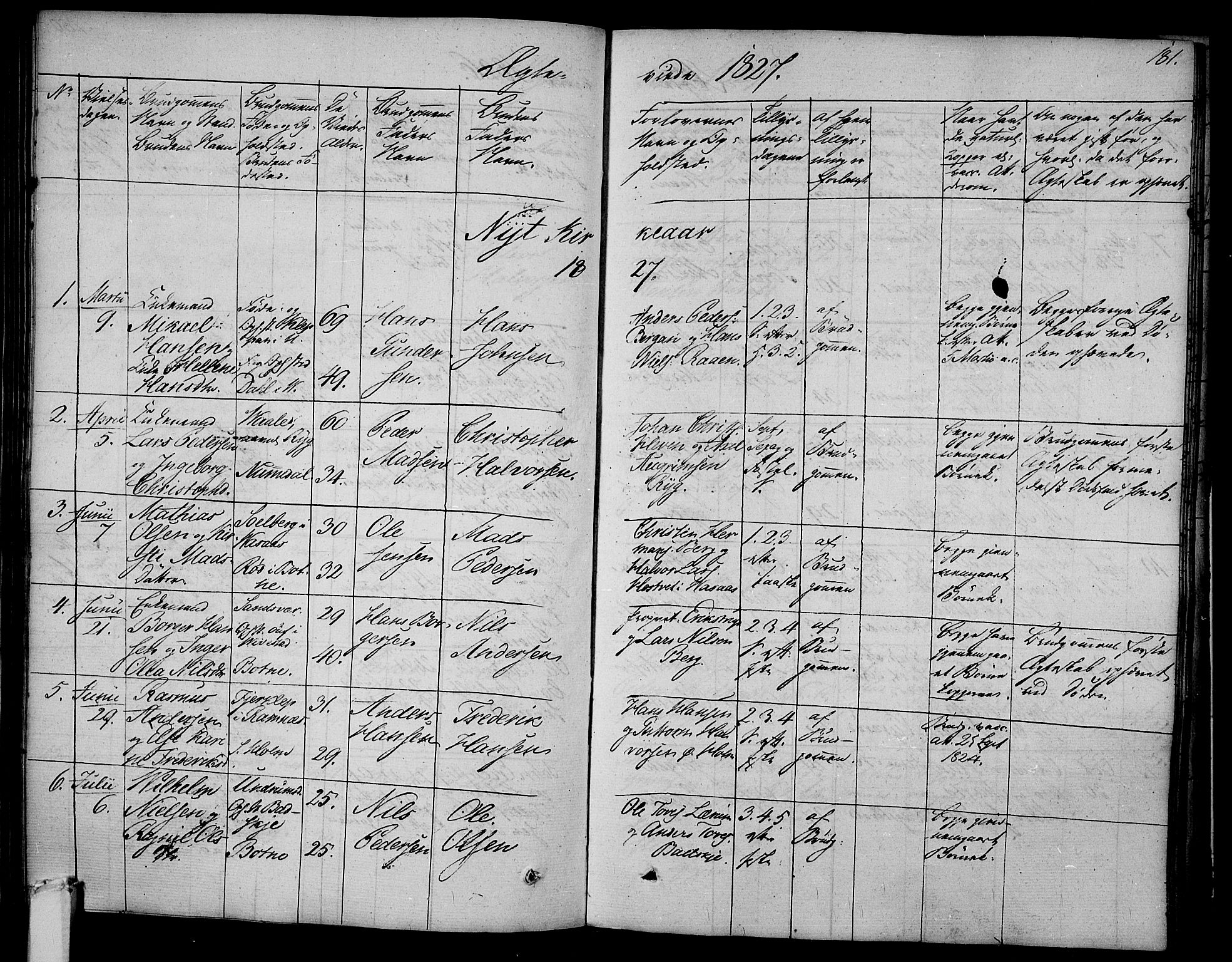 Våle kirkebøker, AV/SAKO-A-334/F/Fa/L0008: Parish register (official) no. I 8, 1824-1844, p. 181