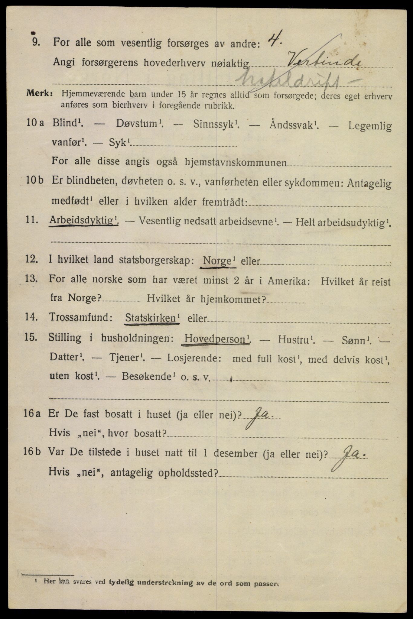 SAKO, 1920 census for Kragerø, 1920, p. 4966