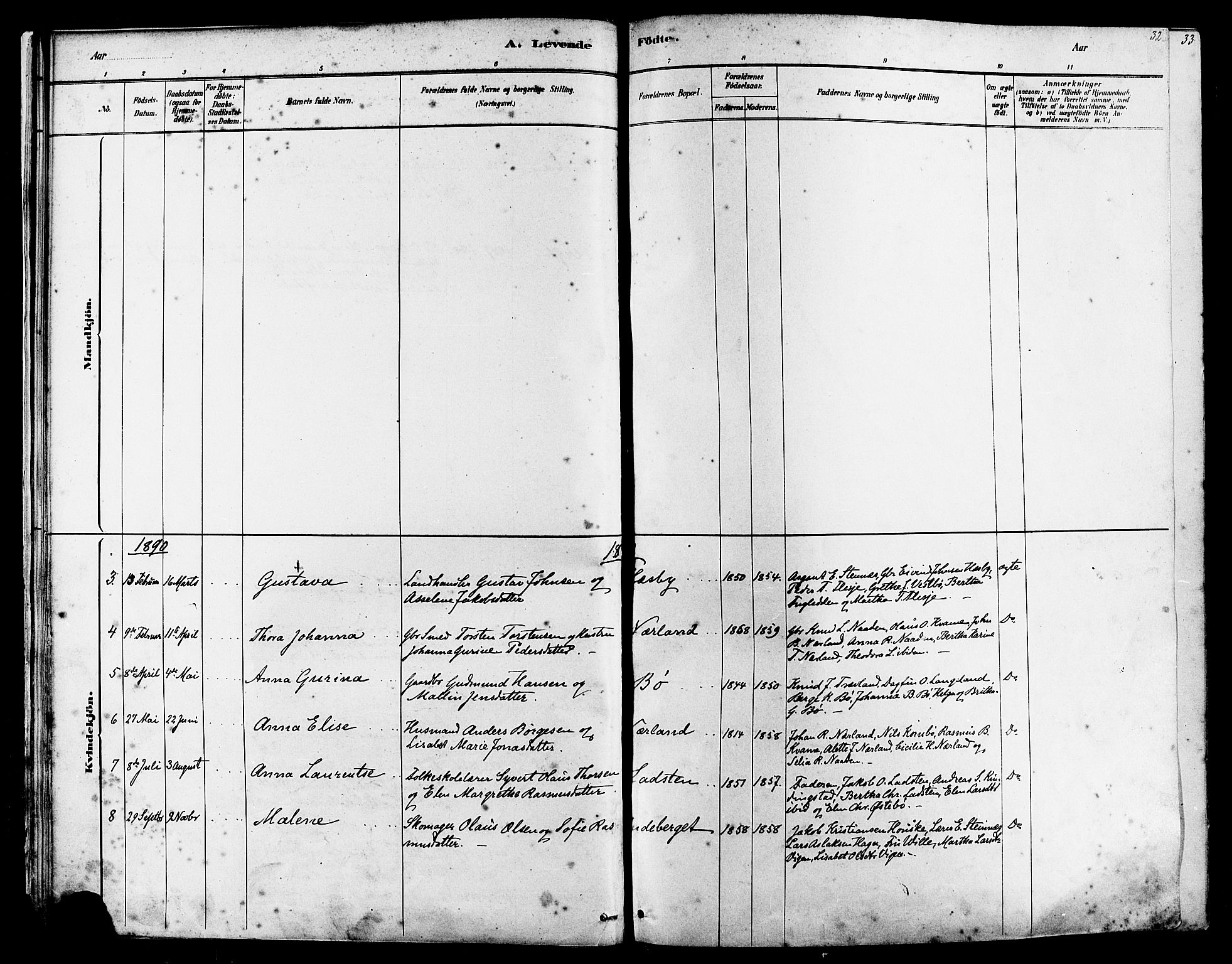 Finnøy sokneprestkontor, AV/SAST-A-101825/H/Ha/Haa/L0010: Parish register (official) no. A 10, 1879-1890, p. 32