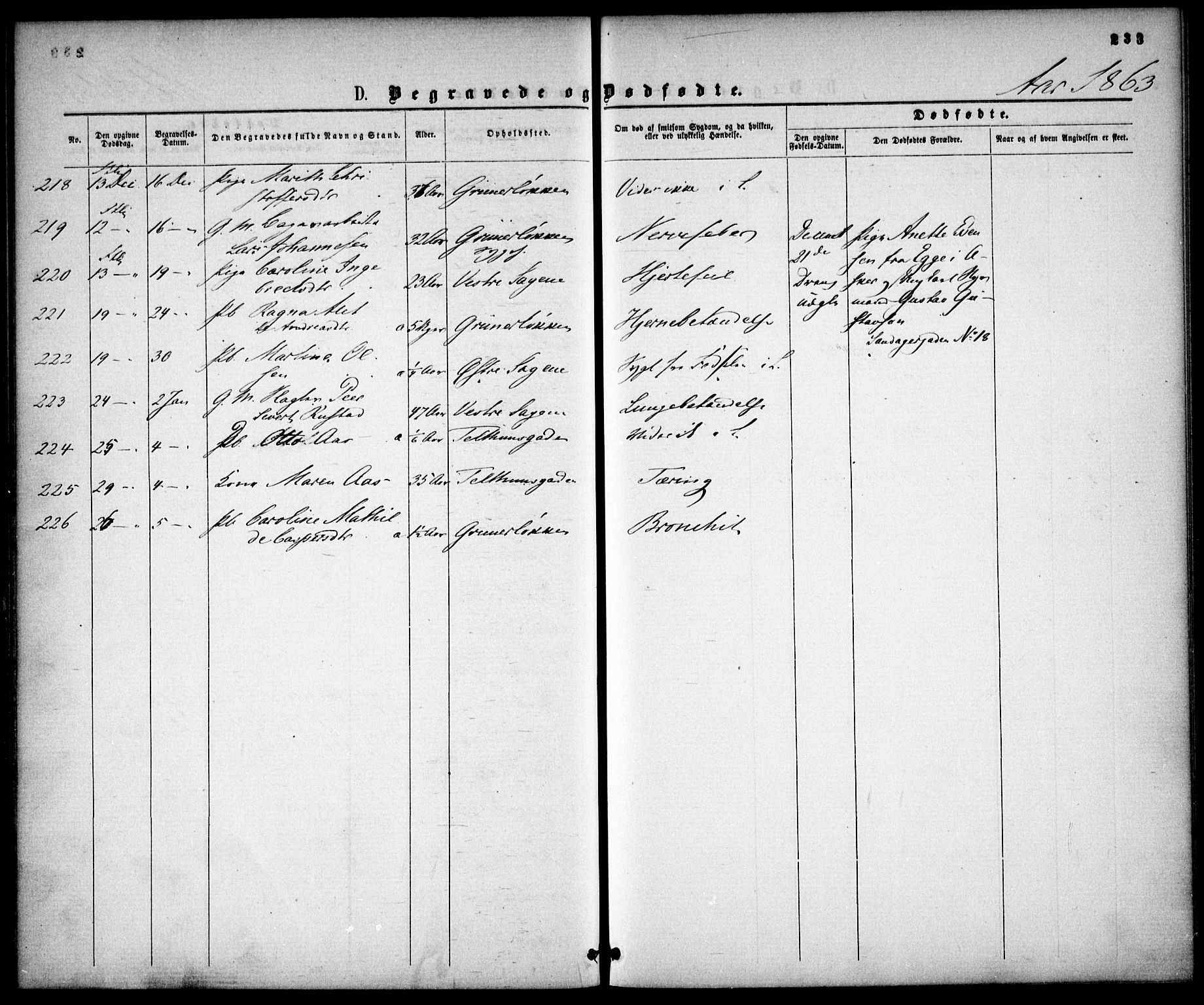 Gamle Aker prestekontor Kirkebøker, AV/SAO-A-10617a/F/L0001: Parish register (official) no. 1, 1861-1865, p. 233