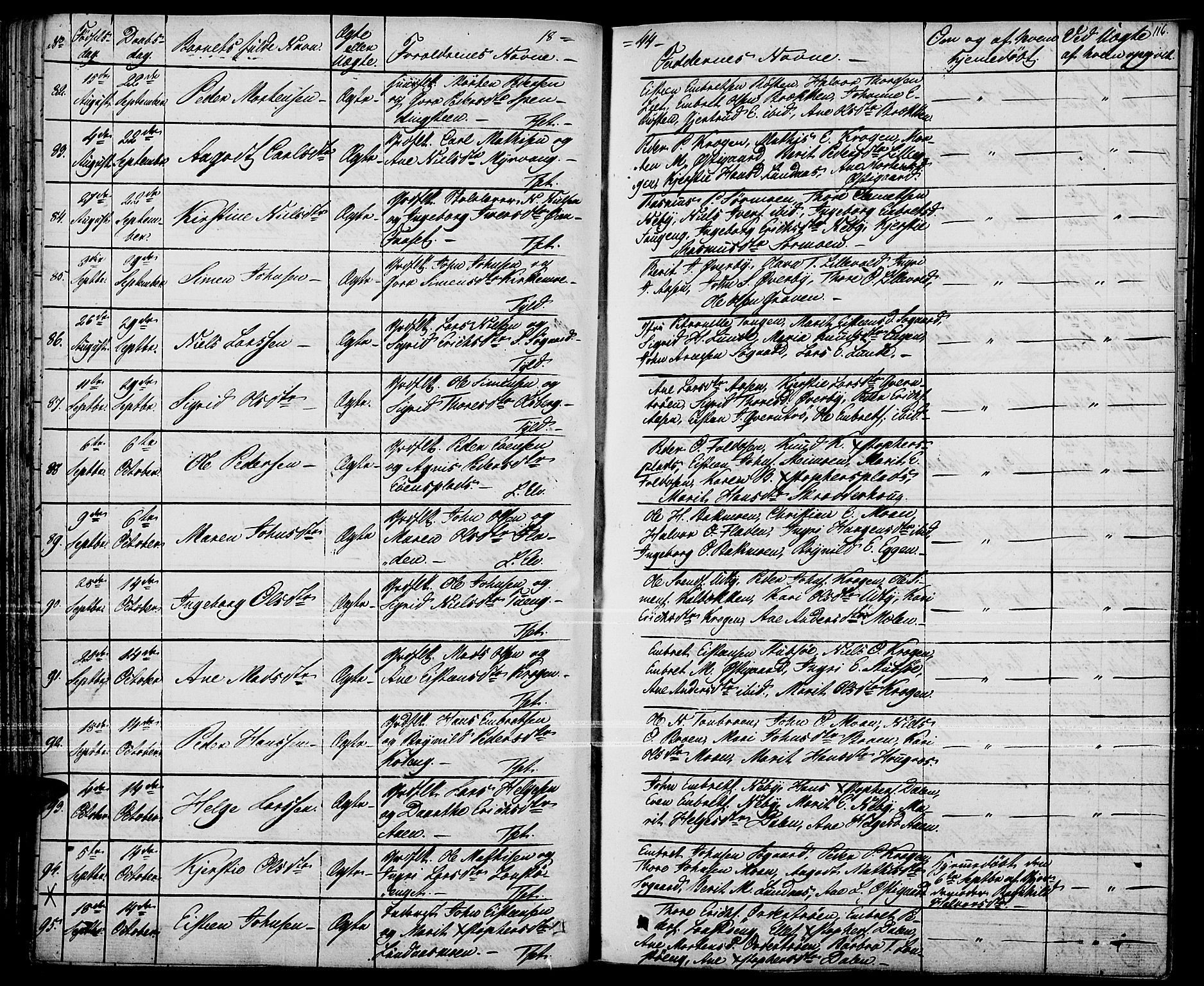 Tynset prestekontor, AV/SAH-PREST-058/H/Ha/Haa/L0019: Parish register (official) no. 19, 1829-1847, p. 116