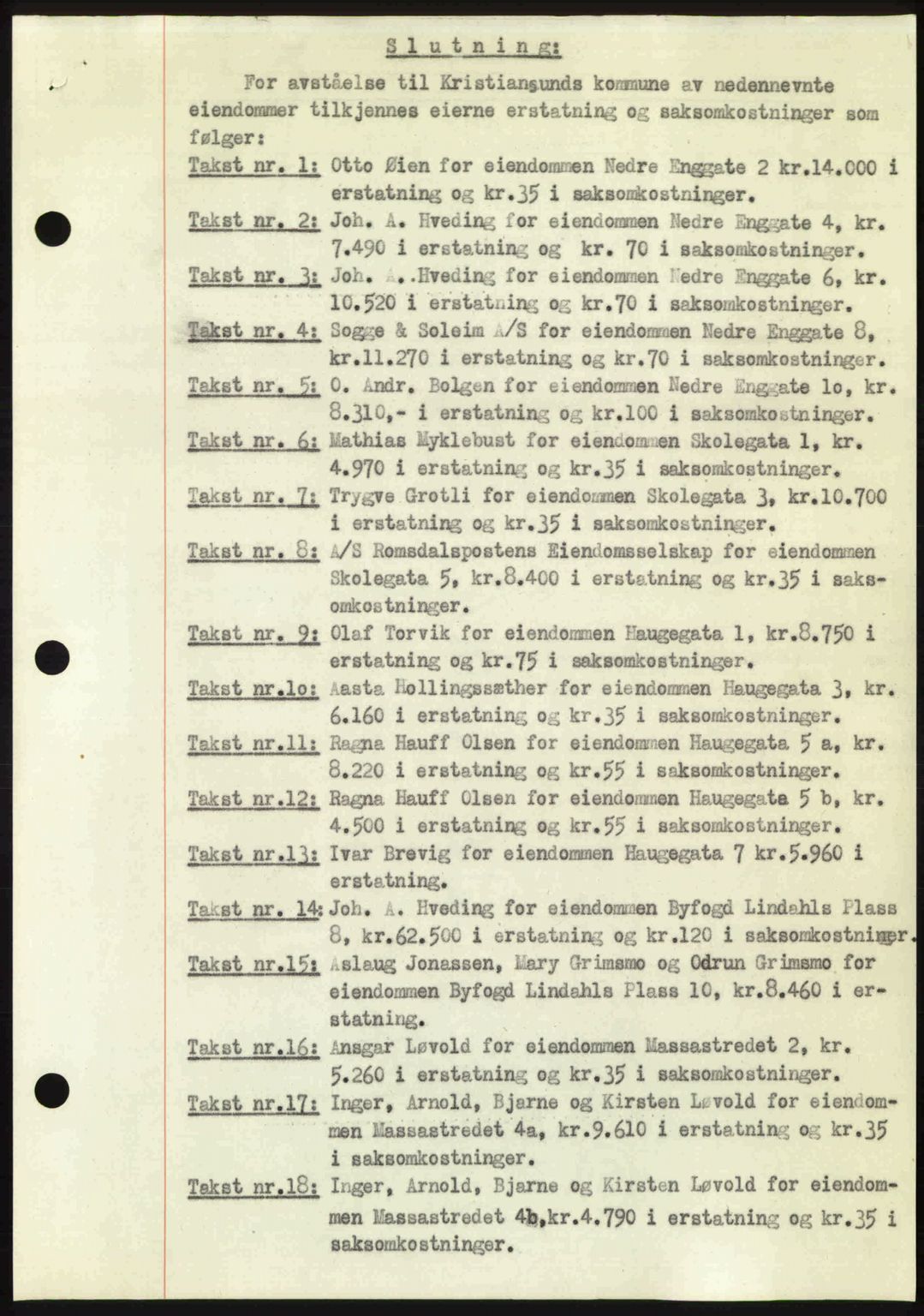 Kristiansund byfogd, AV/SAT-A-4587/A/27: Mortgage book no. 40, 1946-1946, Diary no: : 597/1946