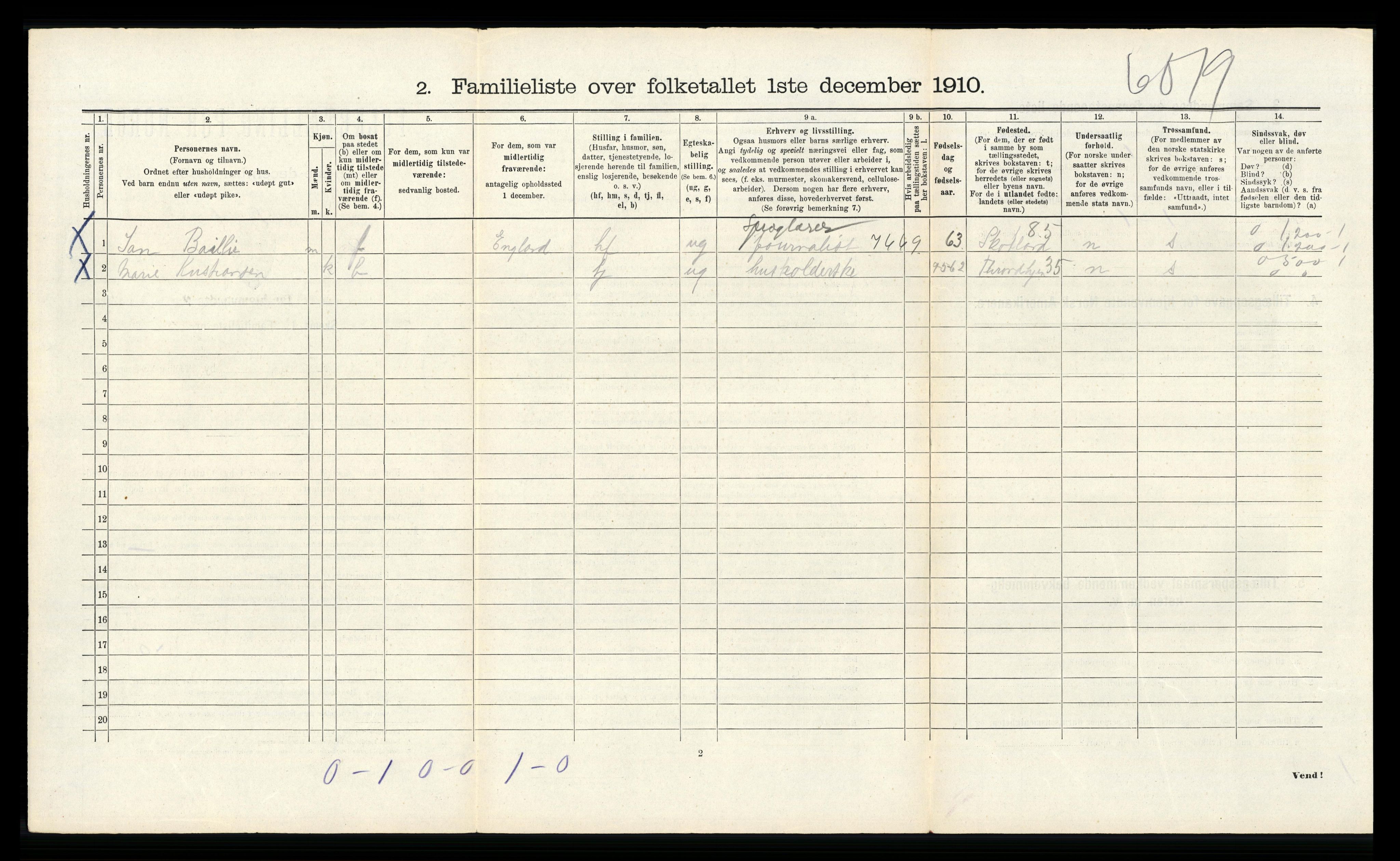 RA, 1910 census for Bergen, 1910, p. 19384