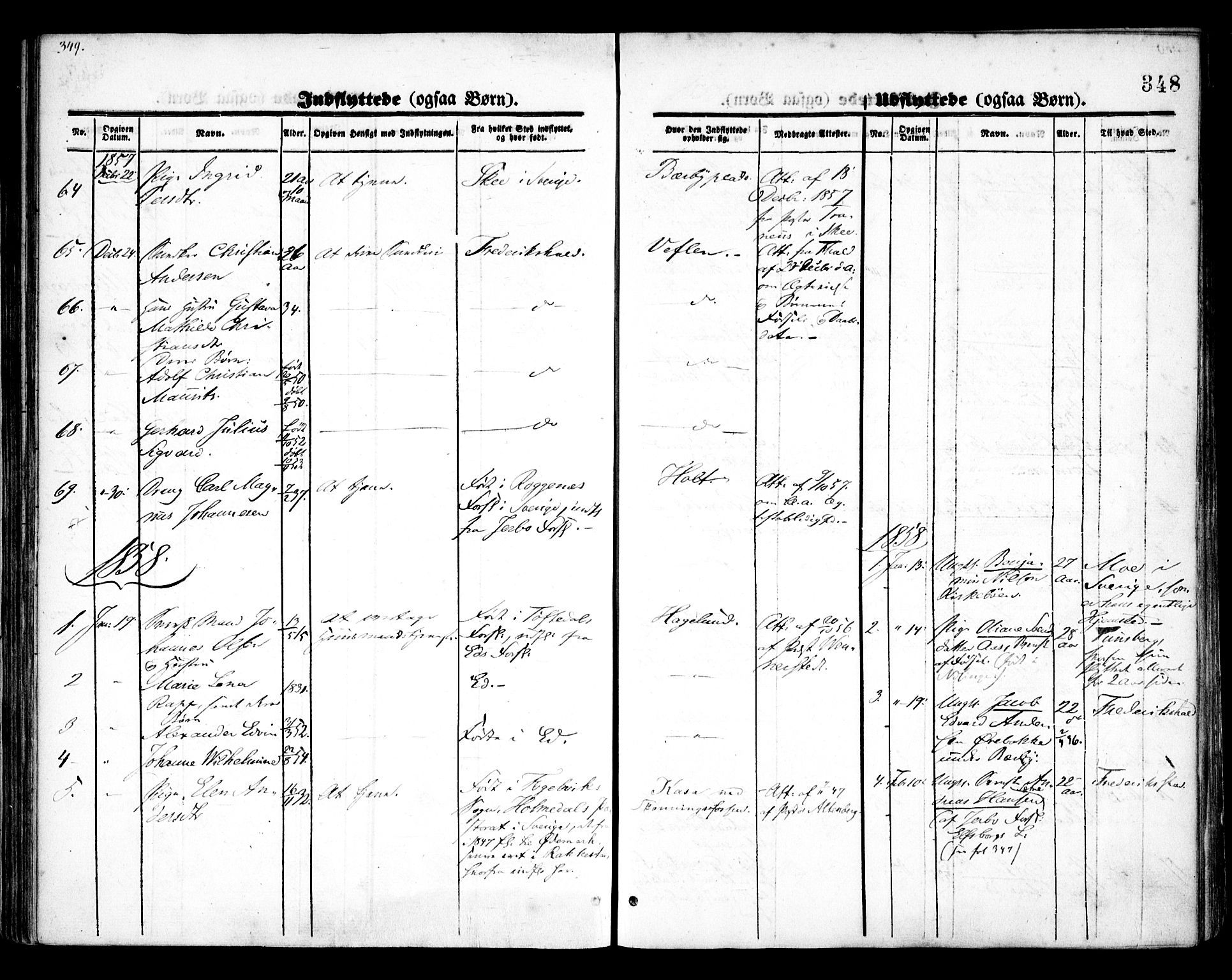 Idd prestekontor Kirkebøker, SAO/A-10911/F/Fc/L0004b: Parish register (official) no. III 4B, 1848-1860, p. 348