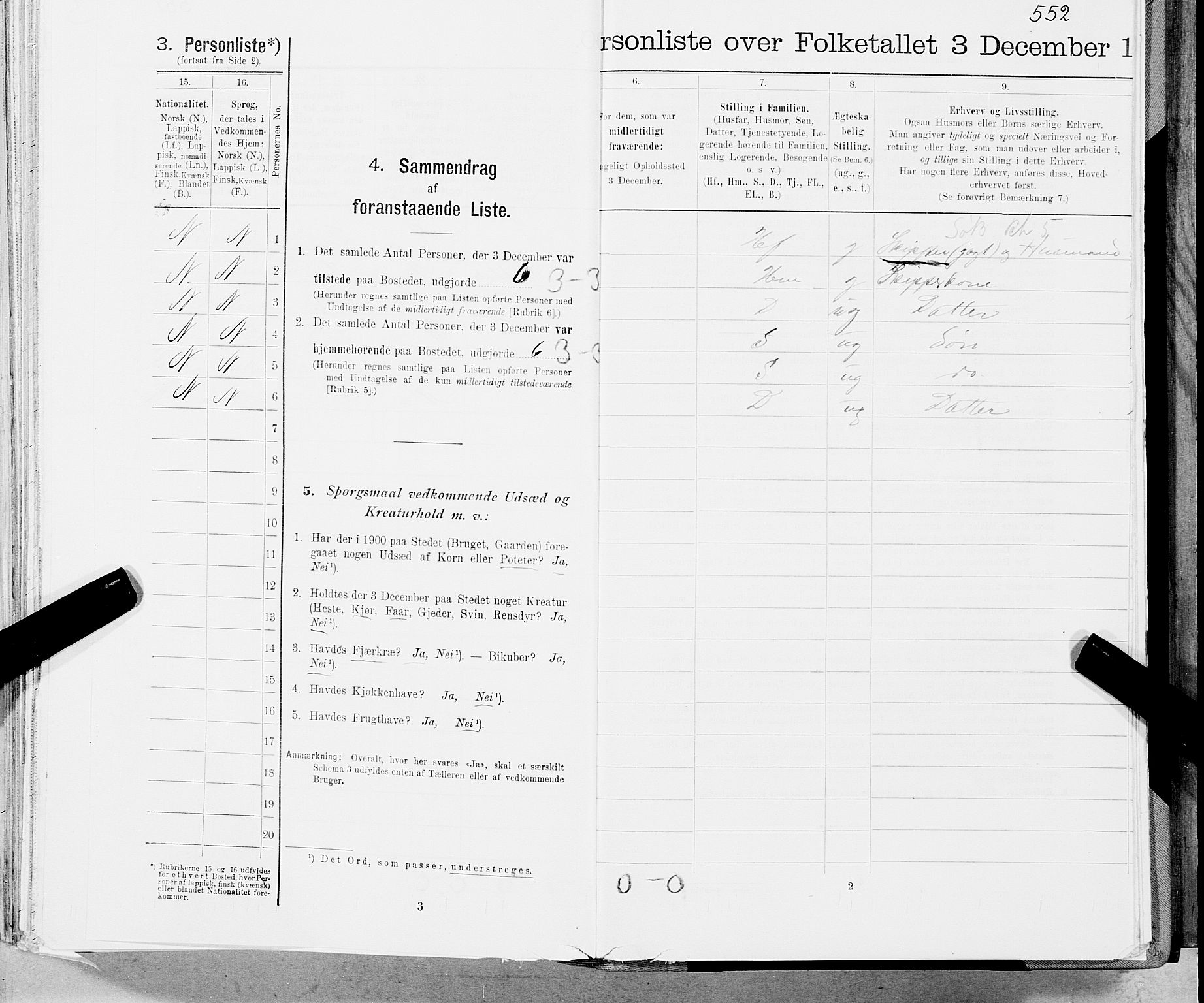 SAT, 1900 census for Skjerstad, 1900, p. 2013