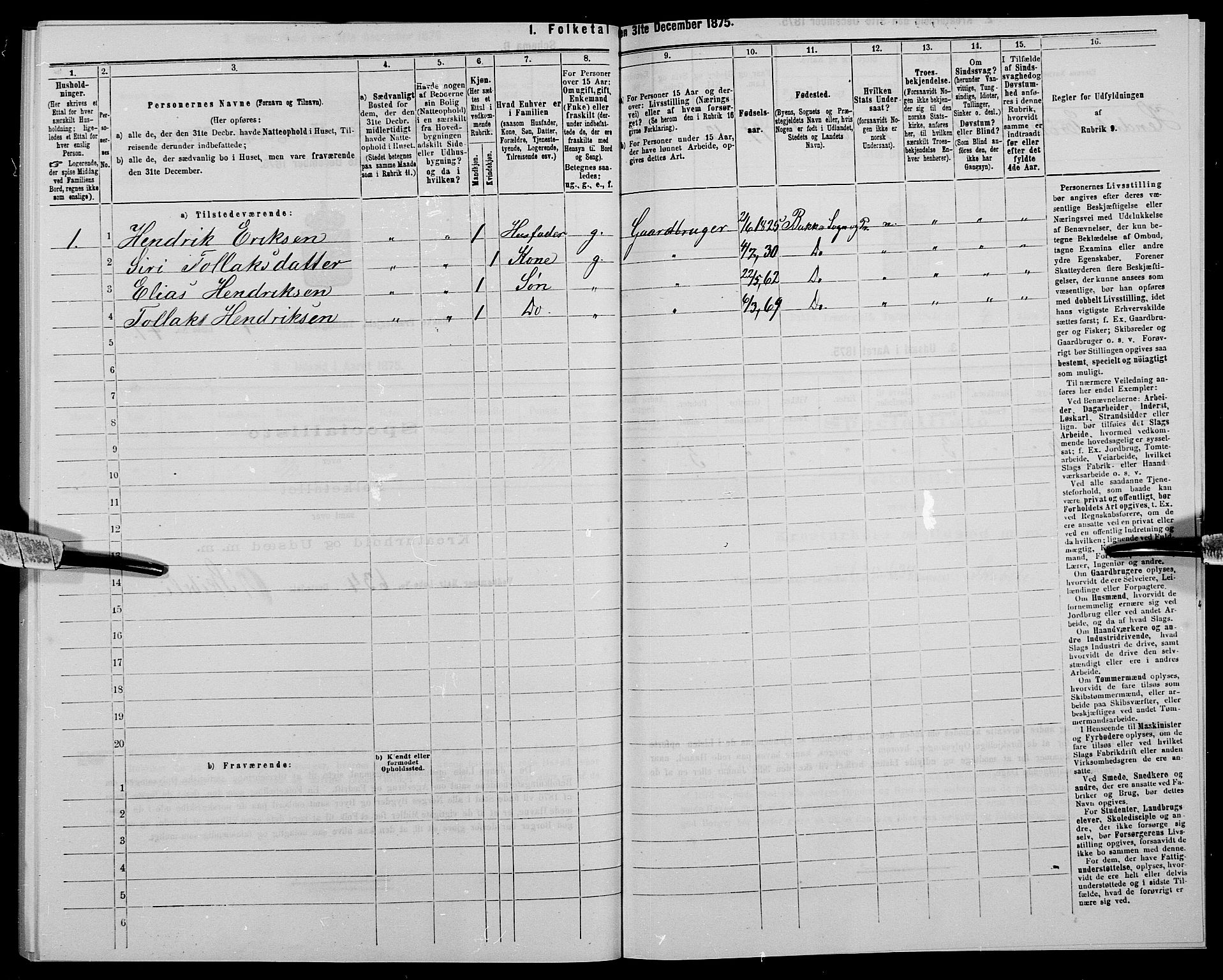 SAK, 1875 census for 1045P Bakke, 1875, p. 477