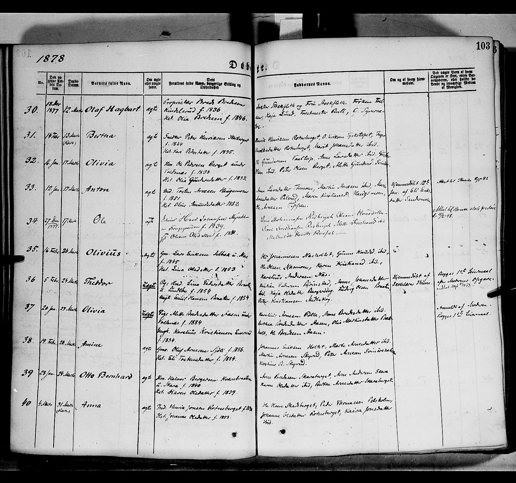 Grue prestekontor, AV/SAH-PREST-036/H/Ha/Haa/L0011: Parish register (official) no. 11, 1873-1880, p. 103