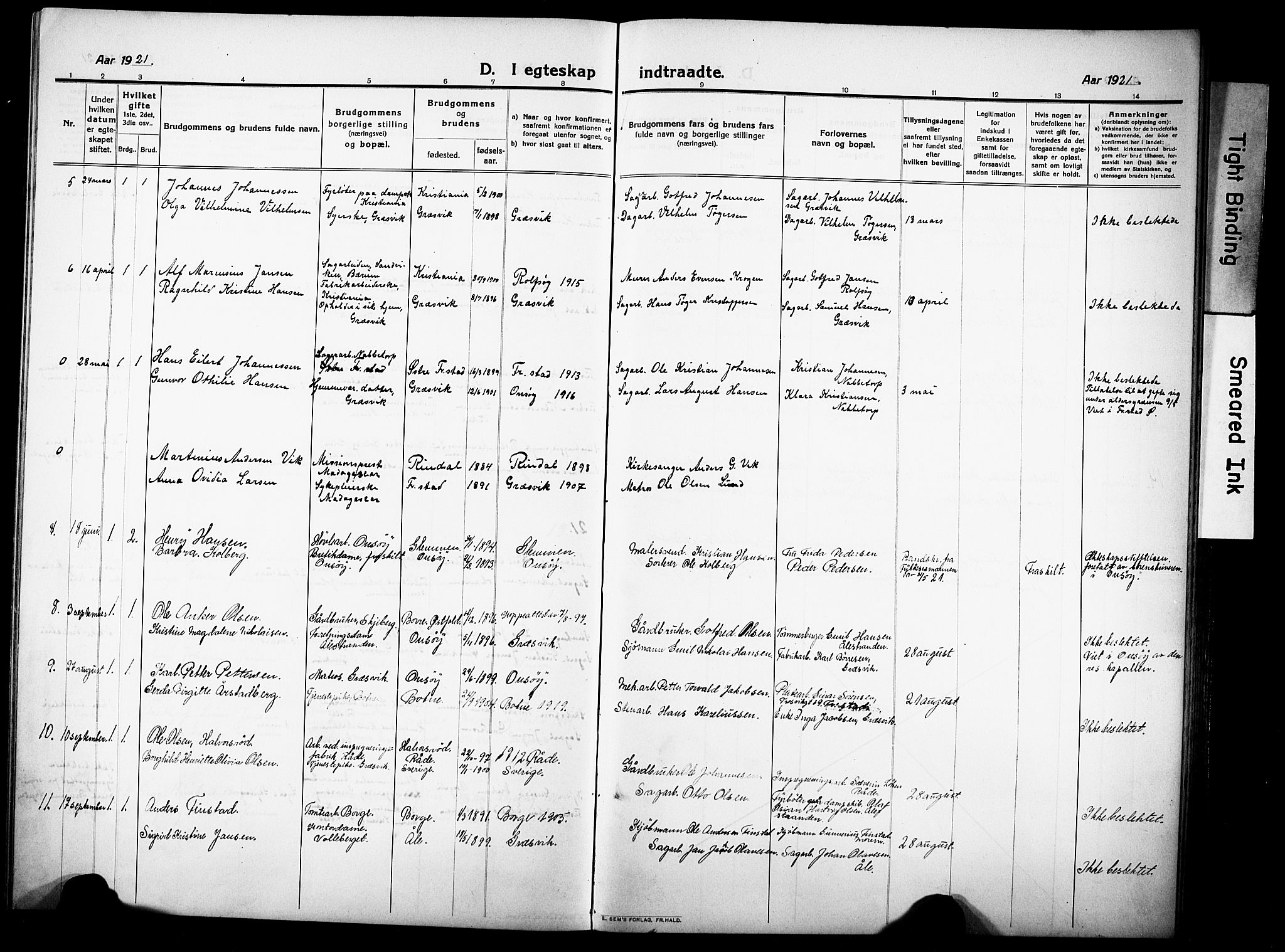 Onsøy prestekontor Kirkebøker, SAO/A-10914/G/Gb/L0002: Parish register (copy) no. II 2, 1911-1933