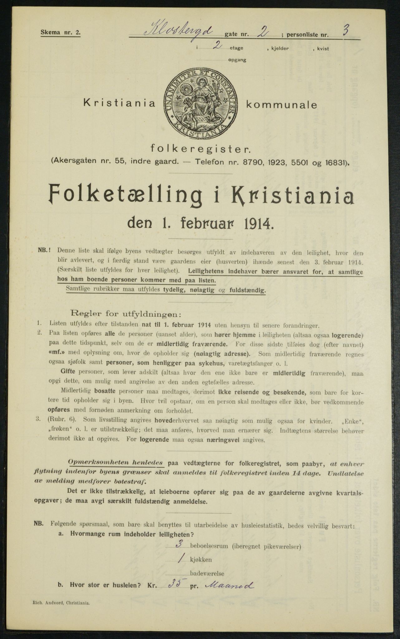 OBA, Municipal Census 1914 for Kristiania, 1914, p. 52026