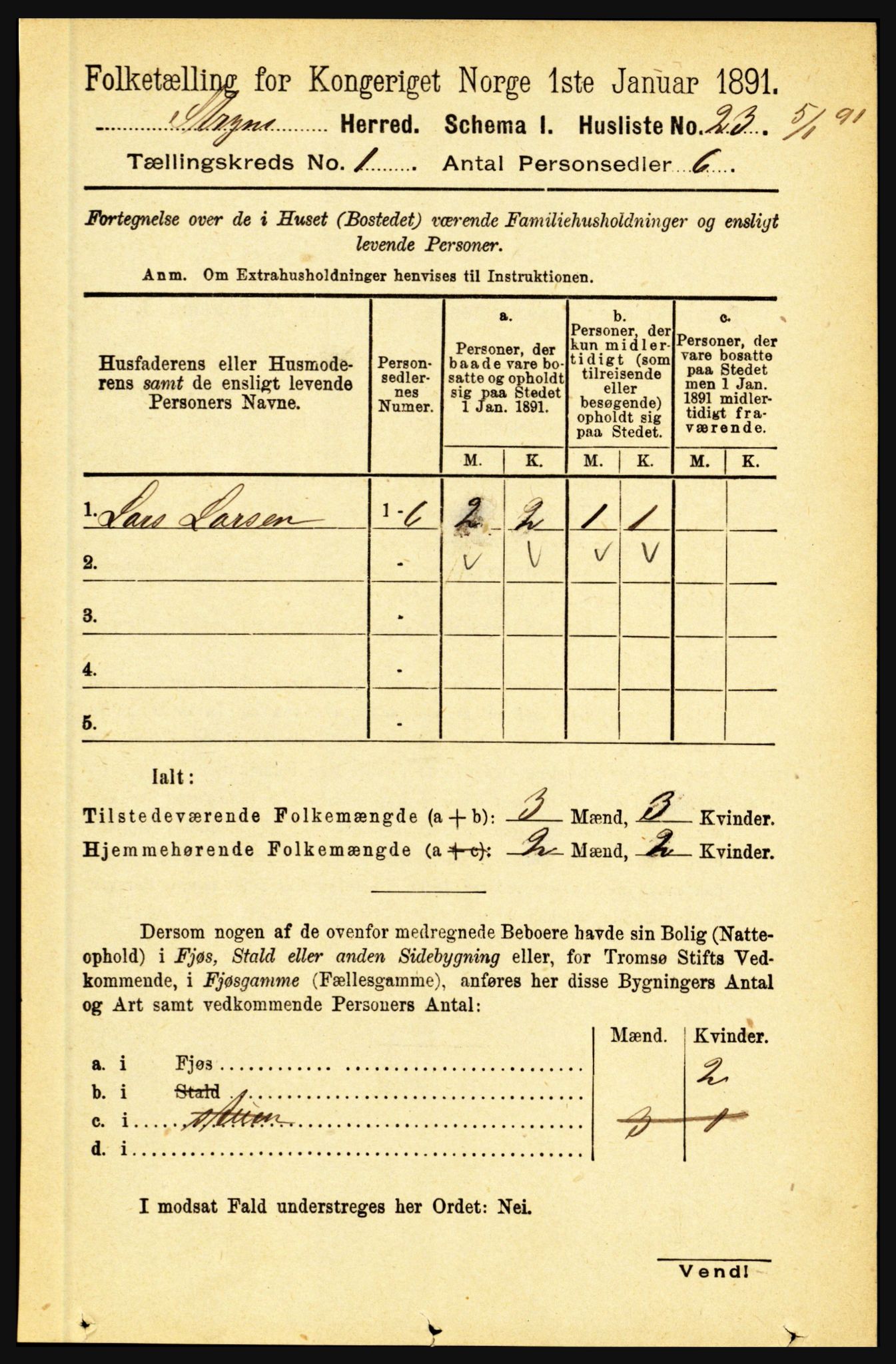 RA, 1891 census for 1448 Stryn, 1891, p. 51