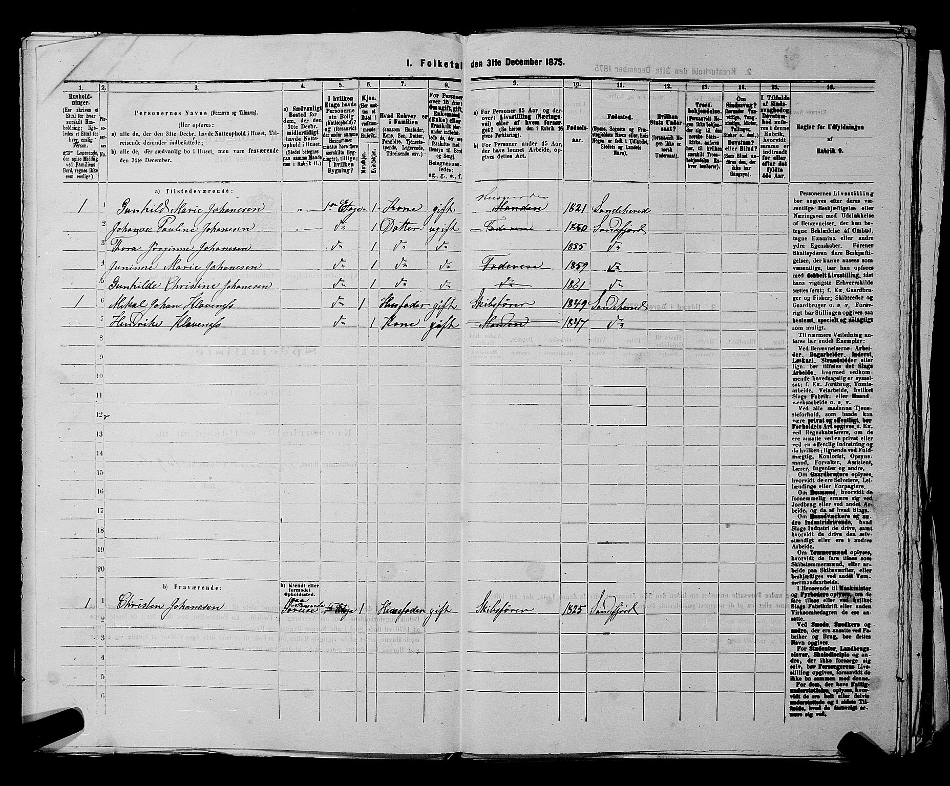 SAKO, 1875 census for 0706B Sandeherred/Sandefjord, 1875, p. 386