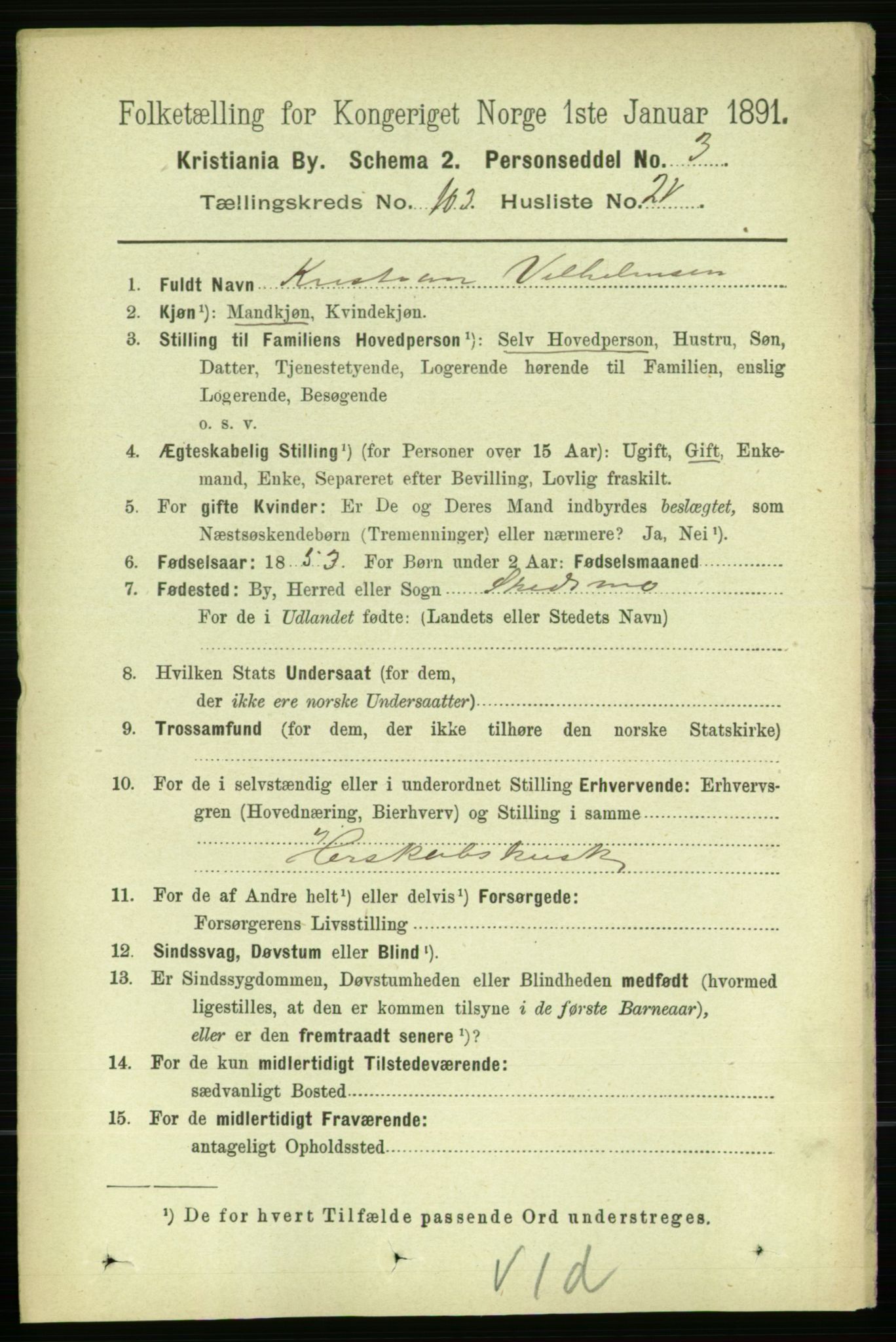 RA, 1891 census for 0301 Kristiania, 1891, p. 51706