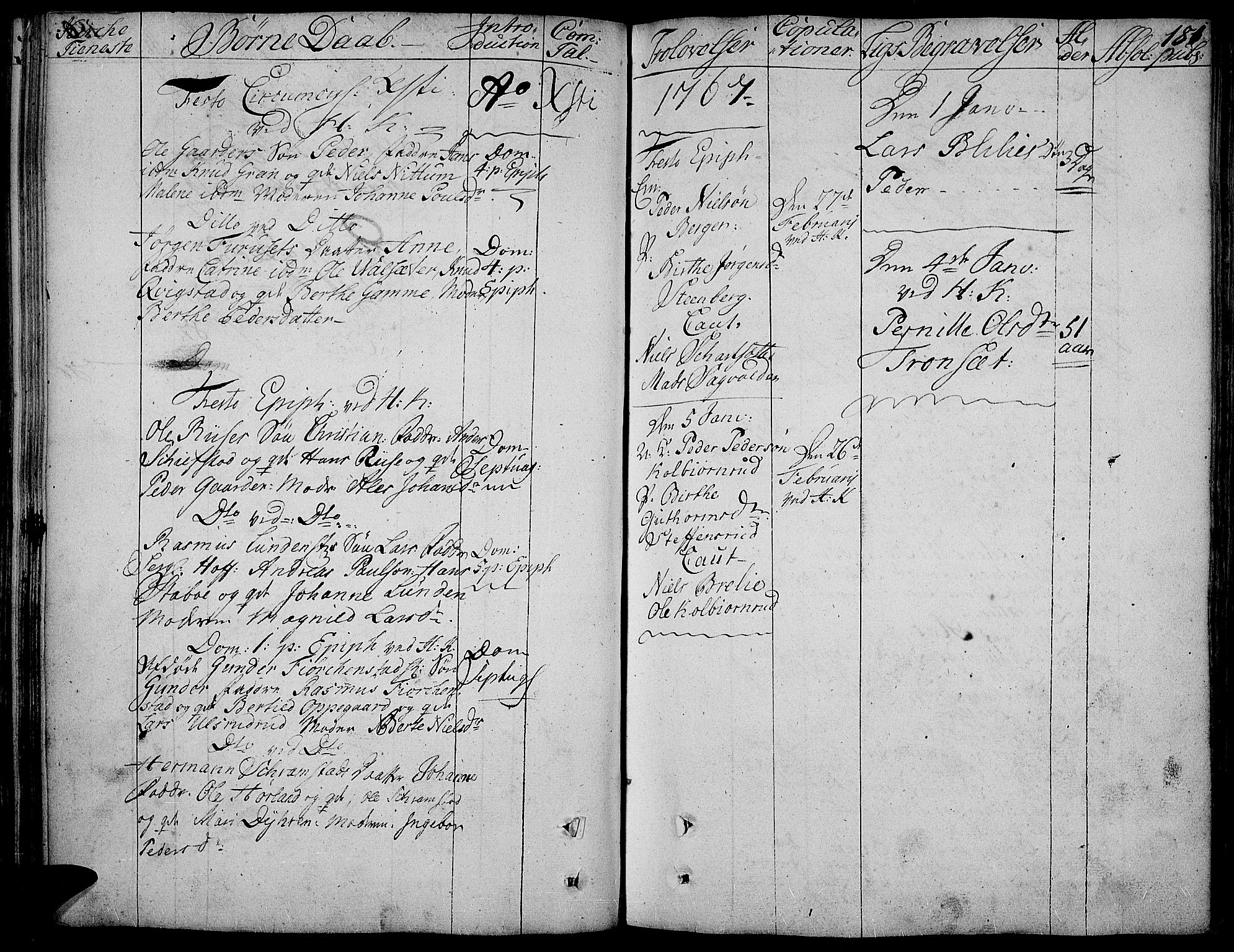Toten prestekontor, SAH/PREST-102/H/Ha/Haa/L0005: Parish register (official) no. 5, 1761-1772, p. 181