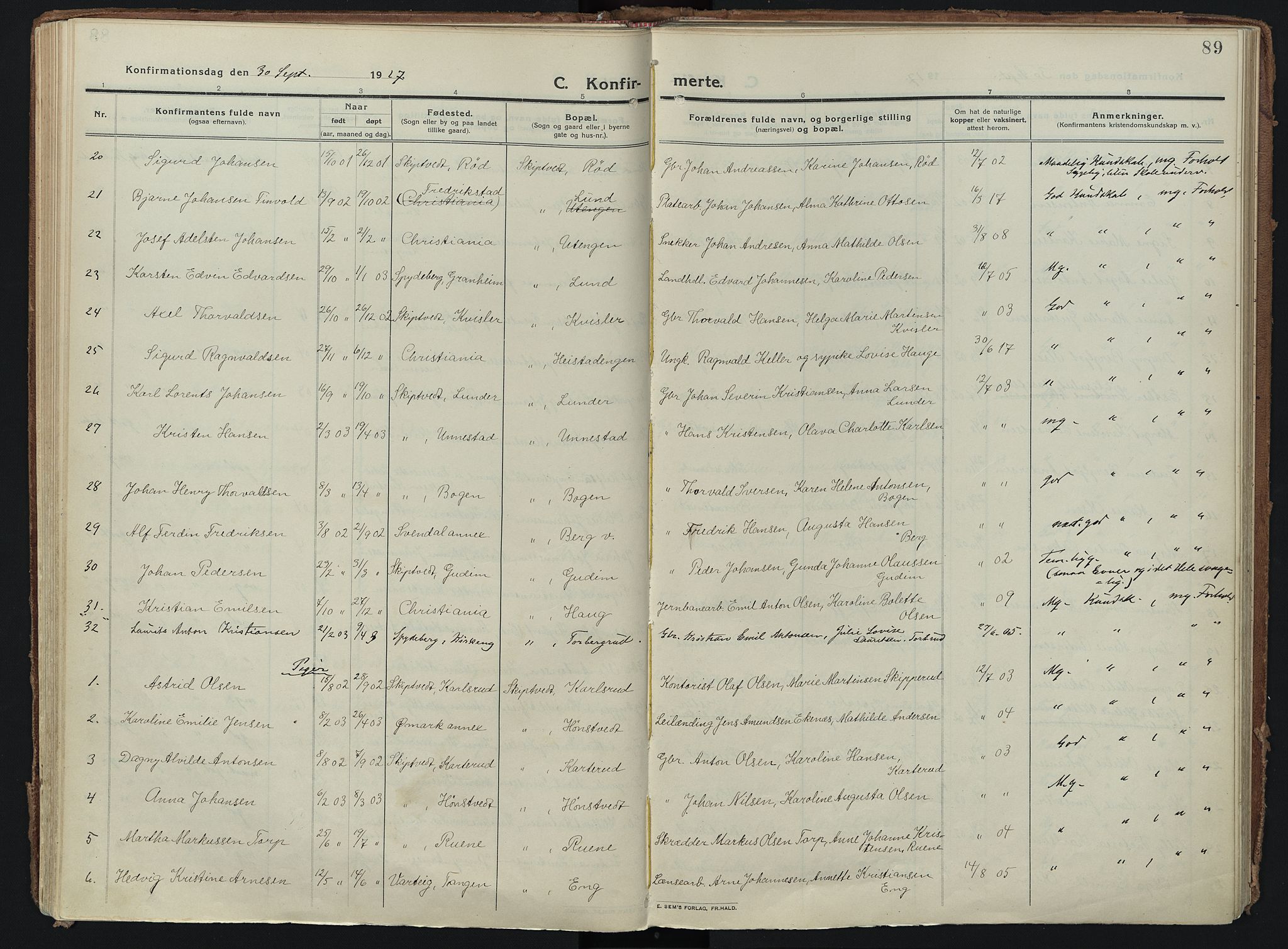Skiptvet prestekontor Kirkebøker, SAO/A-20009/F/Fa/L0012: Parish register (official) no. 12, 1913-1924, p. 89