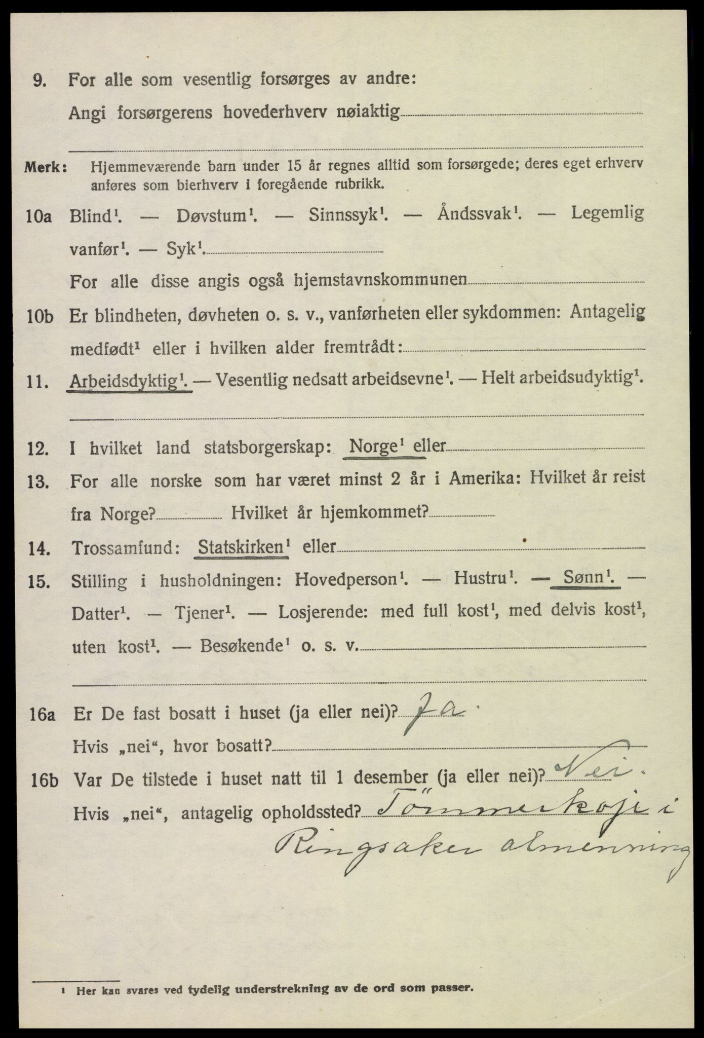 SAH, 1920 census for Ringsaker, 1920, p. 21863