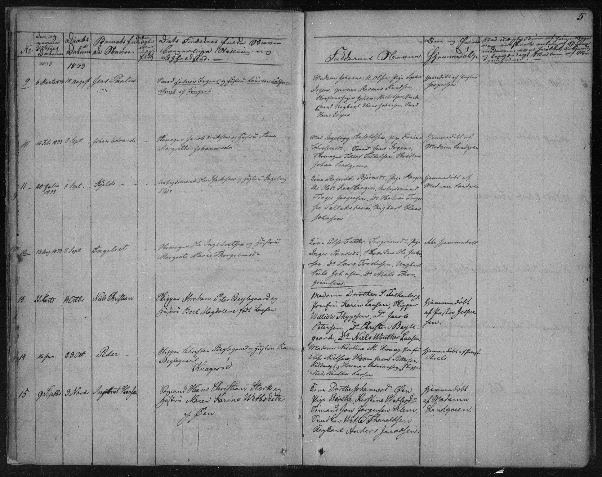 Kragerø kirkebøker, AV/SAKO-A-278/F/Fa/L0005: Parish register (official) no. 5, 1832-1847, p. 5