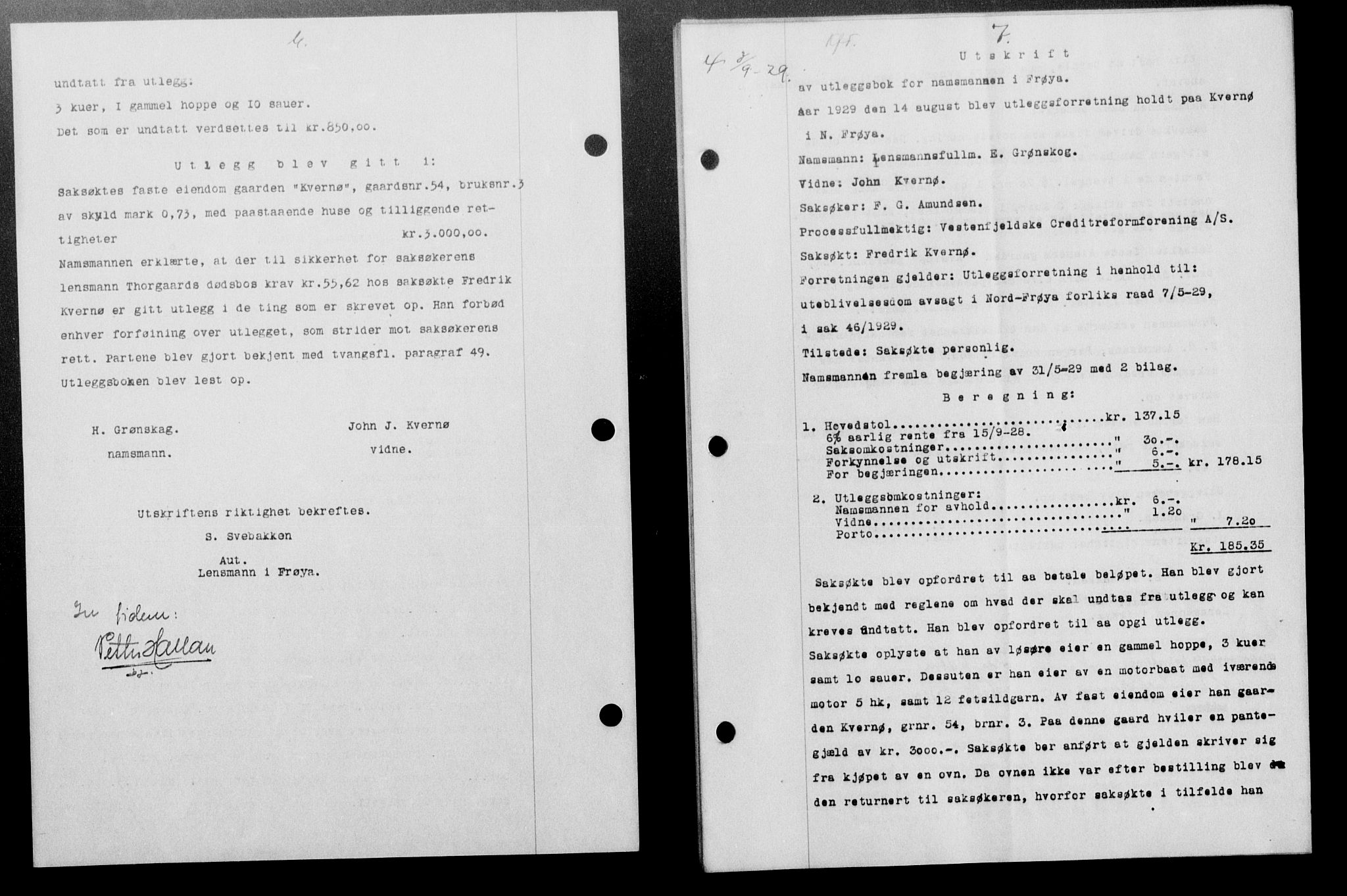 Hitra sorenskriveri, AV/SAT-A-0018/2/2C/2Ca/L0013: Mortgage book no. 13, 1929-1929, p. 6-7