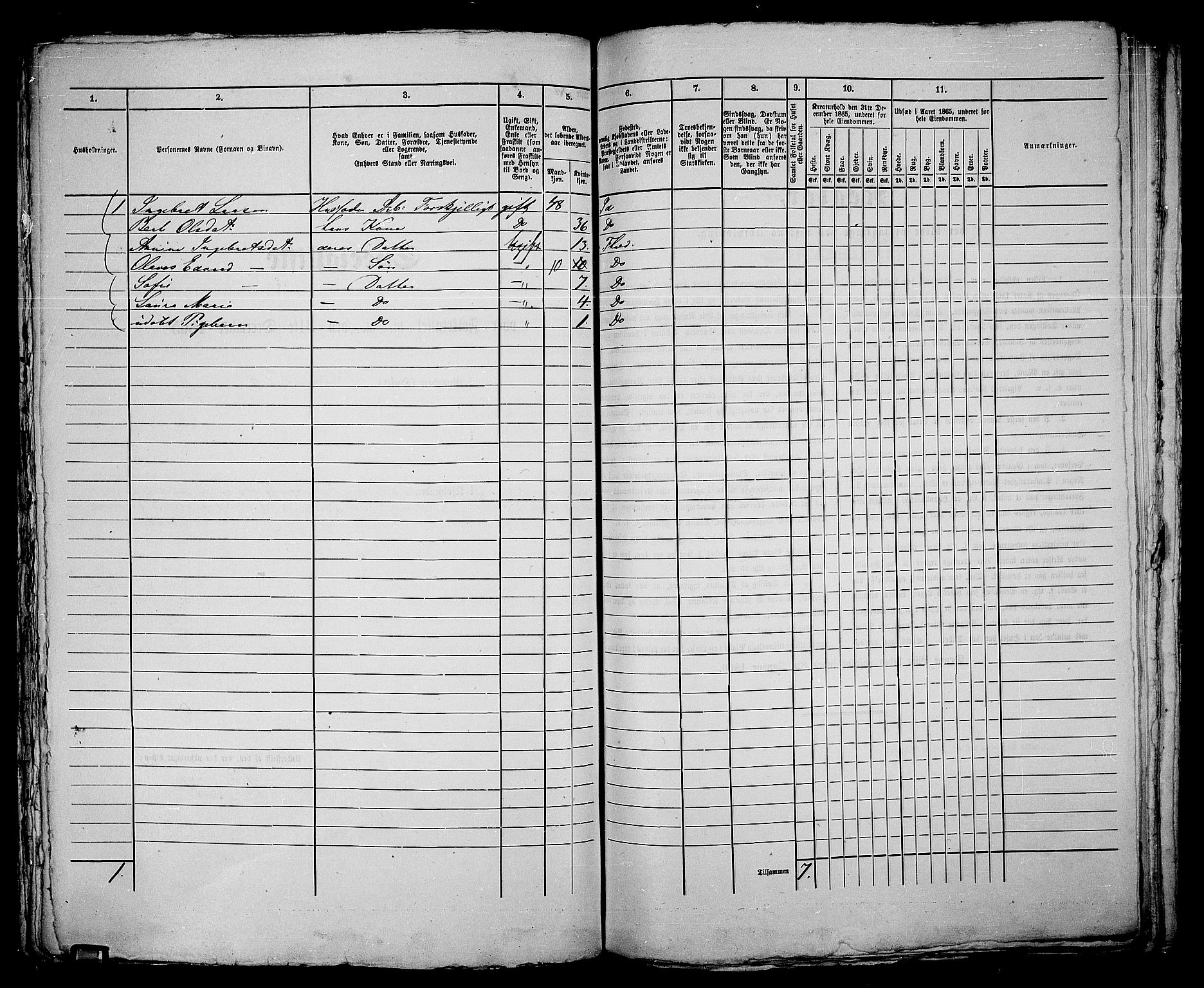 RA, 1865 census for Fredrikshald, 1865, p. 210