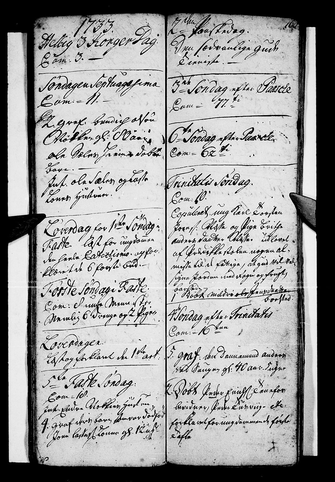 Vik sokneprestembete, SAB/A-81501: Parish register (official) no. A 1 /4, 1727-1740, p. 160